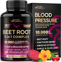Beet Root 5-in-1 Complex Capsules - Healthy Blood Pressure Support Supplement for Heart & Circulation Support - Olive Leaf, Hawthorn Berry & Hibiscus