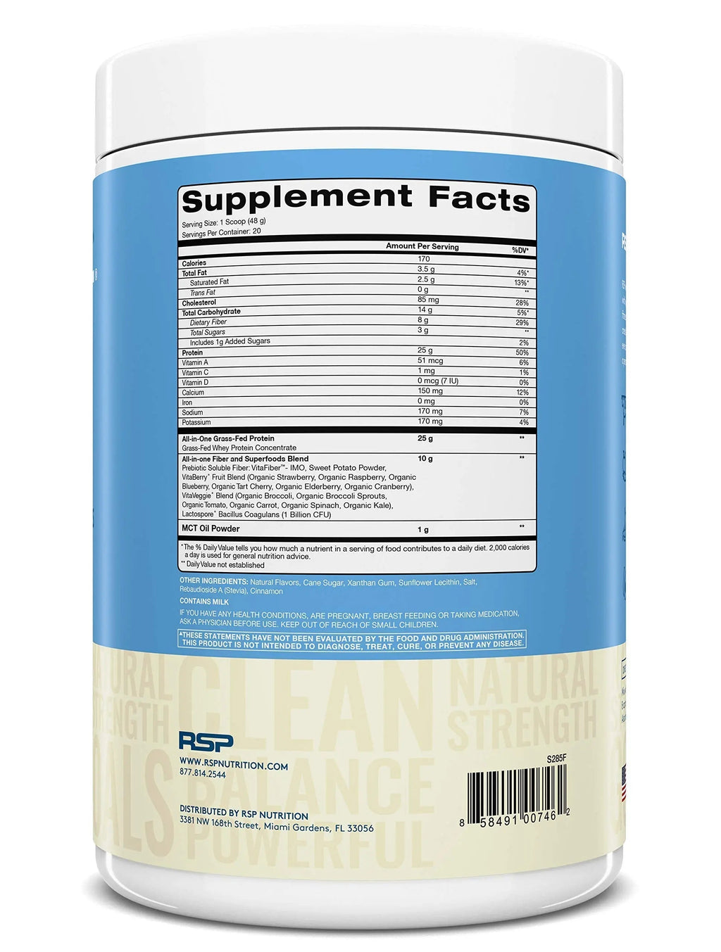 RSP NUTRITION AminoLean Pre Workout Energy (Blue Raspberry 30 Servings) with TrueFit RSP NUTRITION Au supplements
