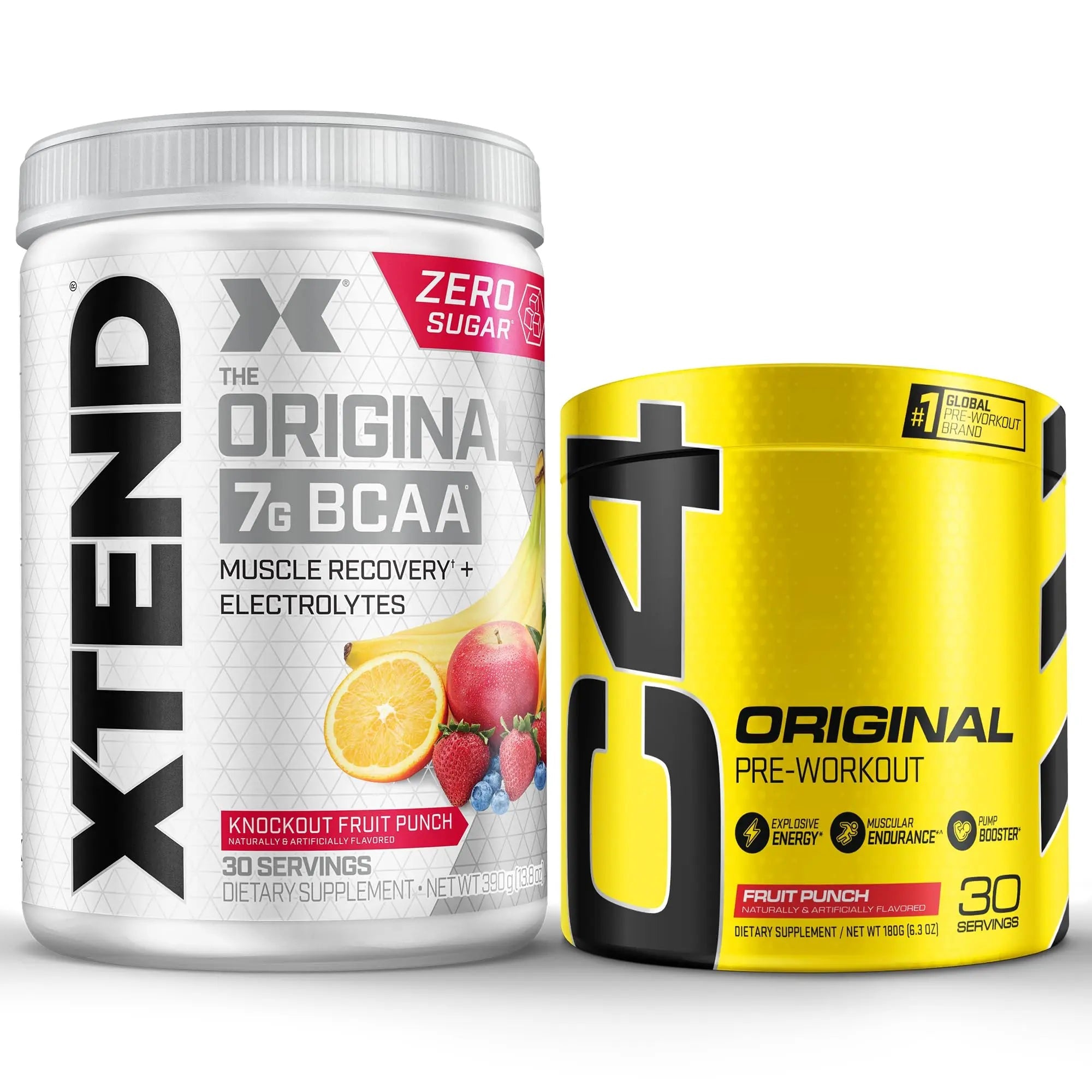 Cellucor Pre Workout & BCAA Bundle, C4 Original Pre Workout Powder, Fruit Punch Scivation Au supplements