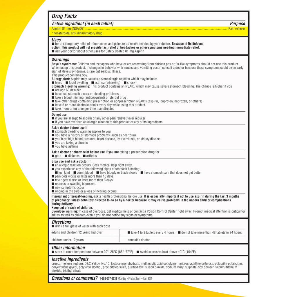 RIGHT REMEDIES Low Dose Aspirin 81mg, Enteric Coated Tablets, NSAID Pain Reliever & Fever Reducer for Adults, Compare to the Active Ingredient in Bayer® Low Dose Aspirin (500ct) RIGHT REMEDIES Au supplements