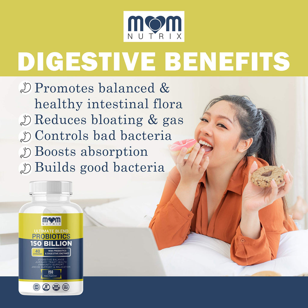 Probiotics 150 Billion CFU - 40 Strain Probiotics for Women, Men and Adults - Shelf Stable Probiotic with Organic Prebiotic - Acidophilus Probiotic