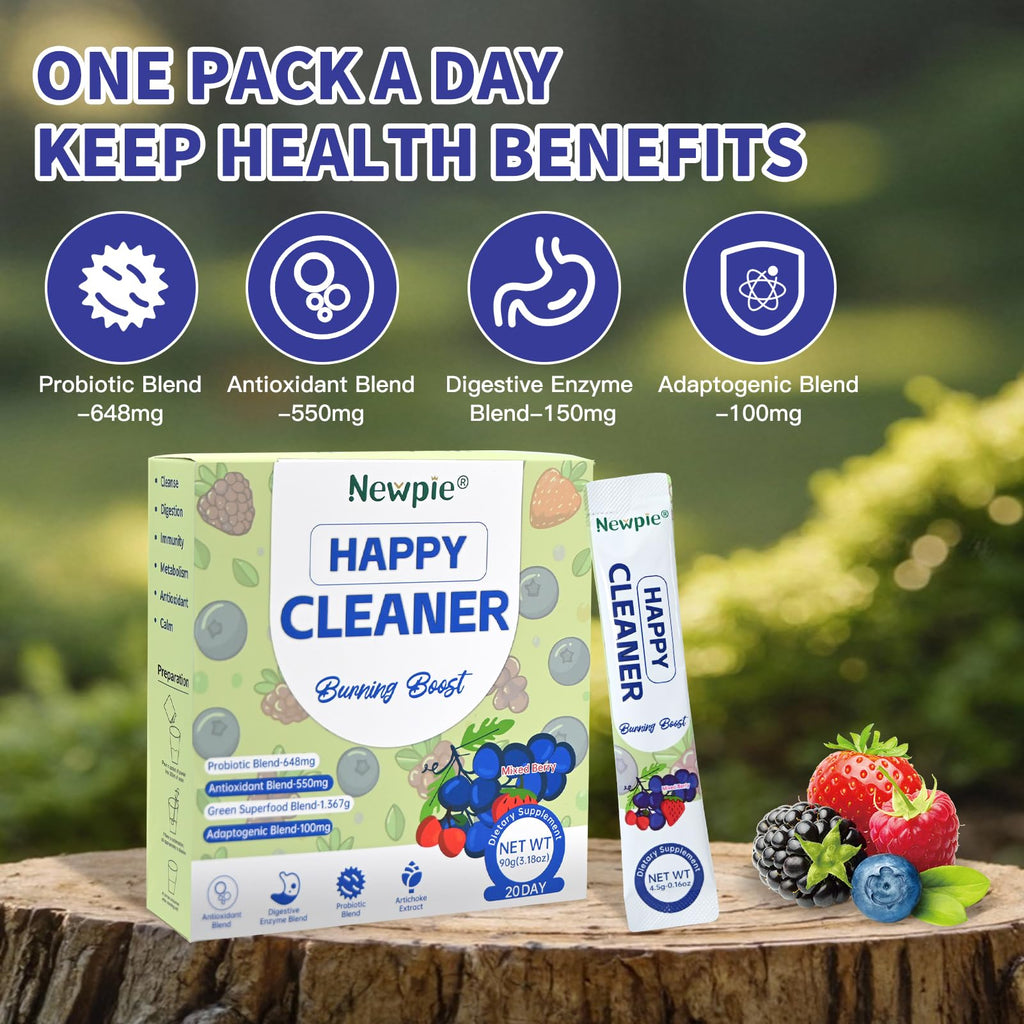 Blltzzz Newpie Superfoods Happy Cleaner Probiotic Powder,Watermelon Flavor Prebiotic & Probiotic Powder,Organic Fiber,Sugar Free,Gut Health,Natural Antioxidant