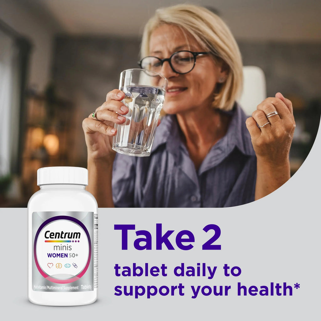 Centrum Minis Silver Women's Multivitamin for Women 50 Plus, Multimineral Supplement with Vitamin D3, B Vitamins, Non-GMO Ingredients Centrum Au supplements