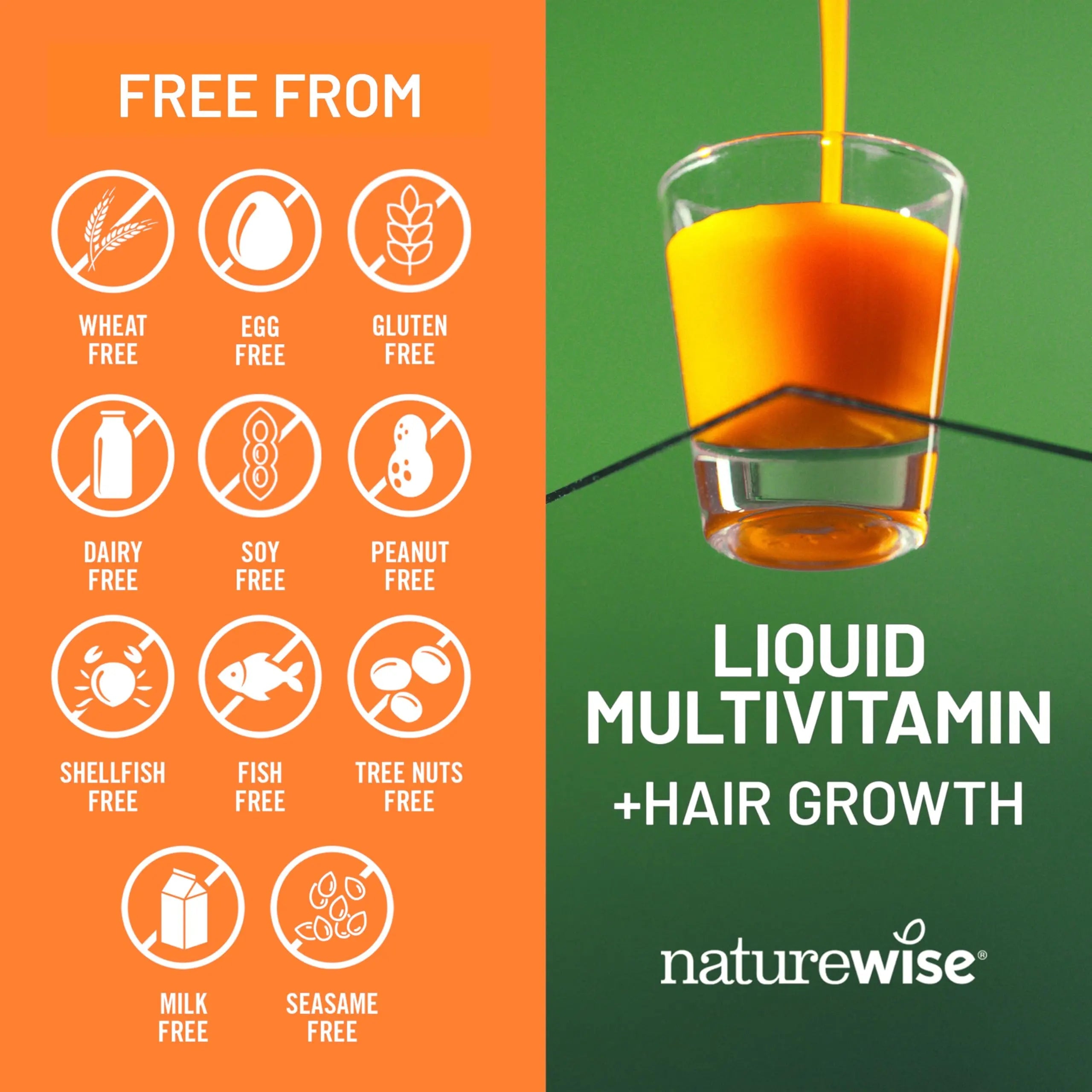 NatureWise Liquid Multivitamin Hair Growth for Women & Men + Tocogaia® for Hair Growth & Skin Elasticity Support + Biotin, Vitamin D, E, B NatureWise Au supplements