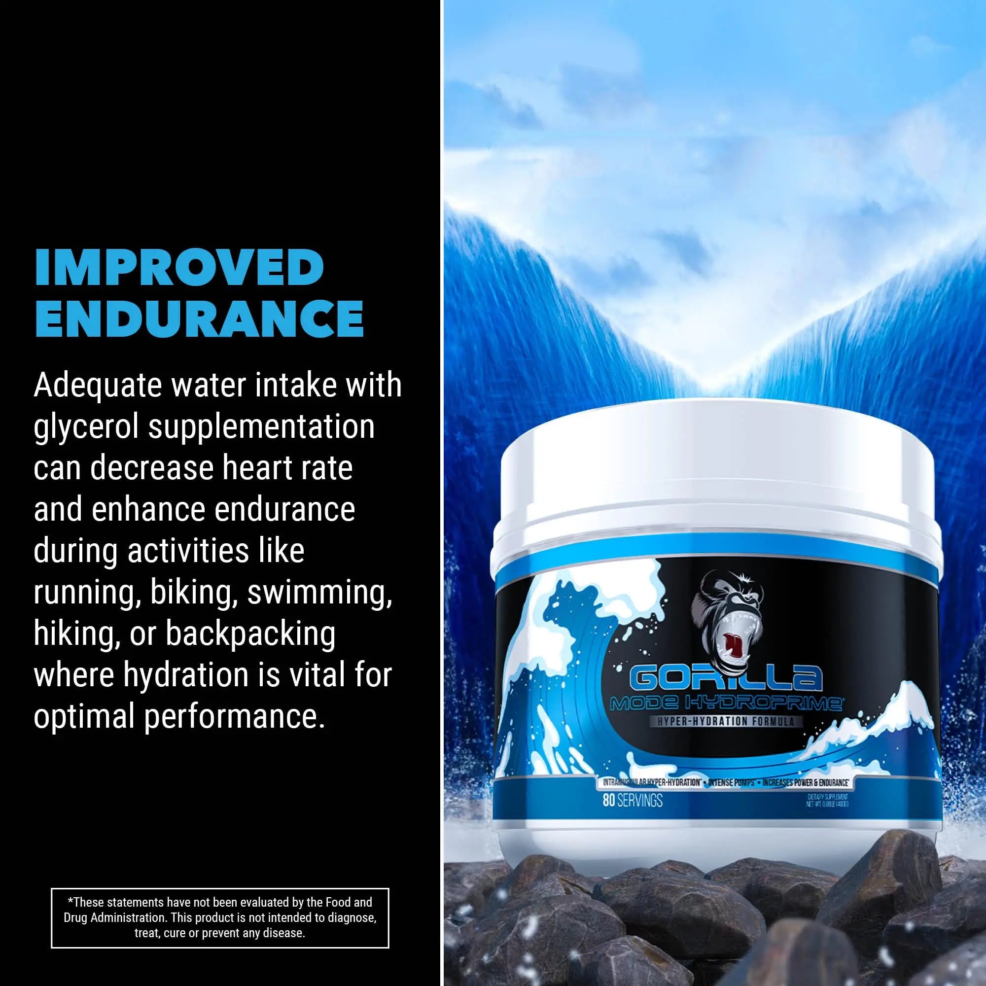 Gorilla Mind Hydroprime Glycerol Pre-Workout - Hydrating Pre-Workout Formula for Intense Gorilla Mind Au supplements