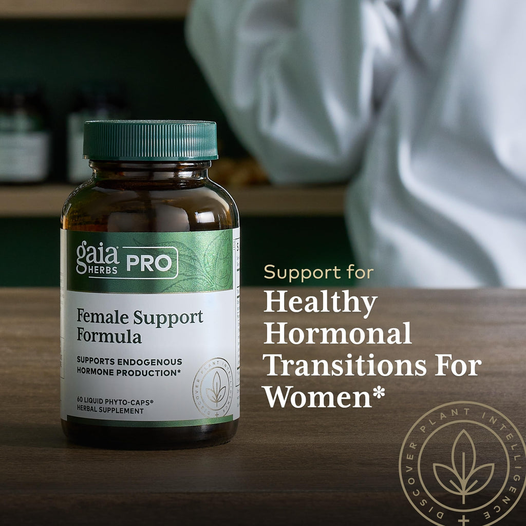 GAIA HERBS PRO Female Support Formula - Supports Healthy PMS & Menopause Fluctuations with Alfalfa Leaf, Black Cohosh Root Extract, Dandelion Root & More* - Vegan - 60 Liquid Phyto-Caps (60 Servings) Gaia Herbs PRO Au supplements