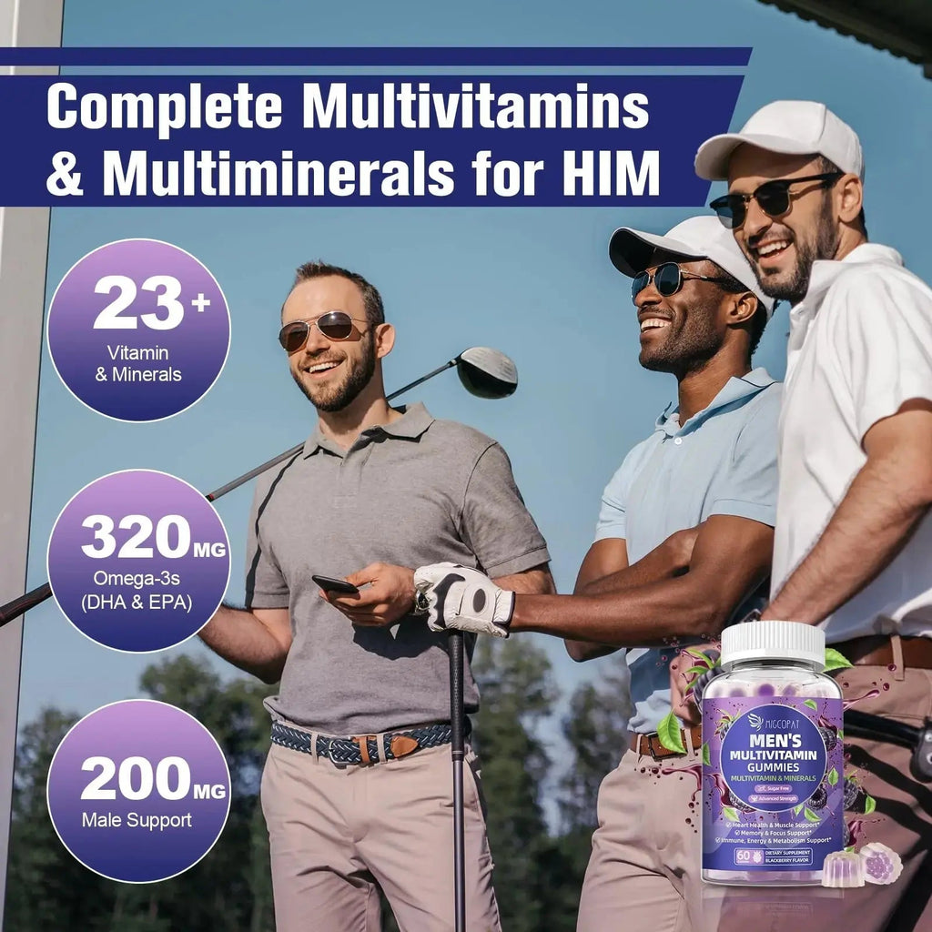 Multivitamin for Men, Mens Multivitamins Gummies w/Omega-3, Probiotics, Inositol, Folate, Biotin, Zinc, Vitamins A, C, D, E, B Migcopat Au supplements