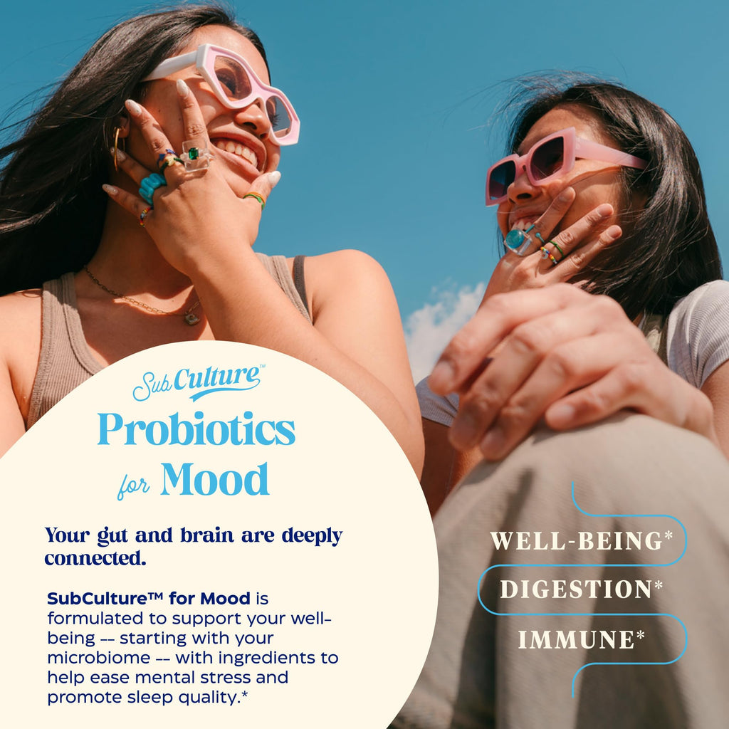 Enzymedica SubCulture Probiotics for Mood, Stress, & Sleep, 50 Billion CFU, Promotes Relaxation, Immune + Digestive Health & Regularity, 30 Count Enzymedica Au supplements
