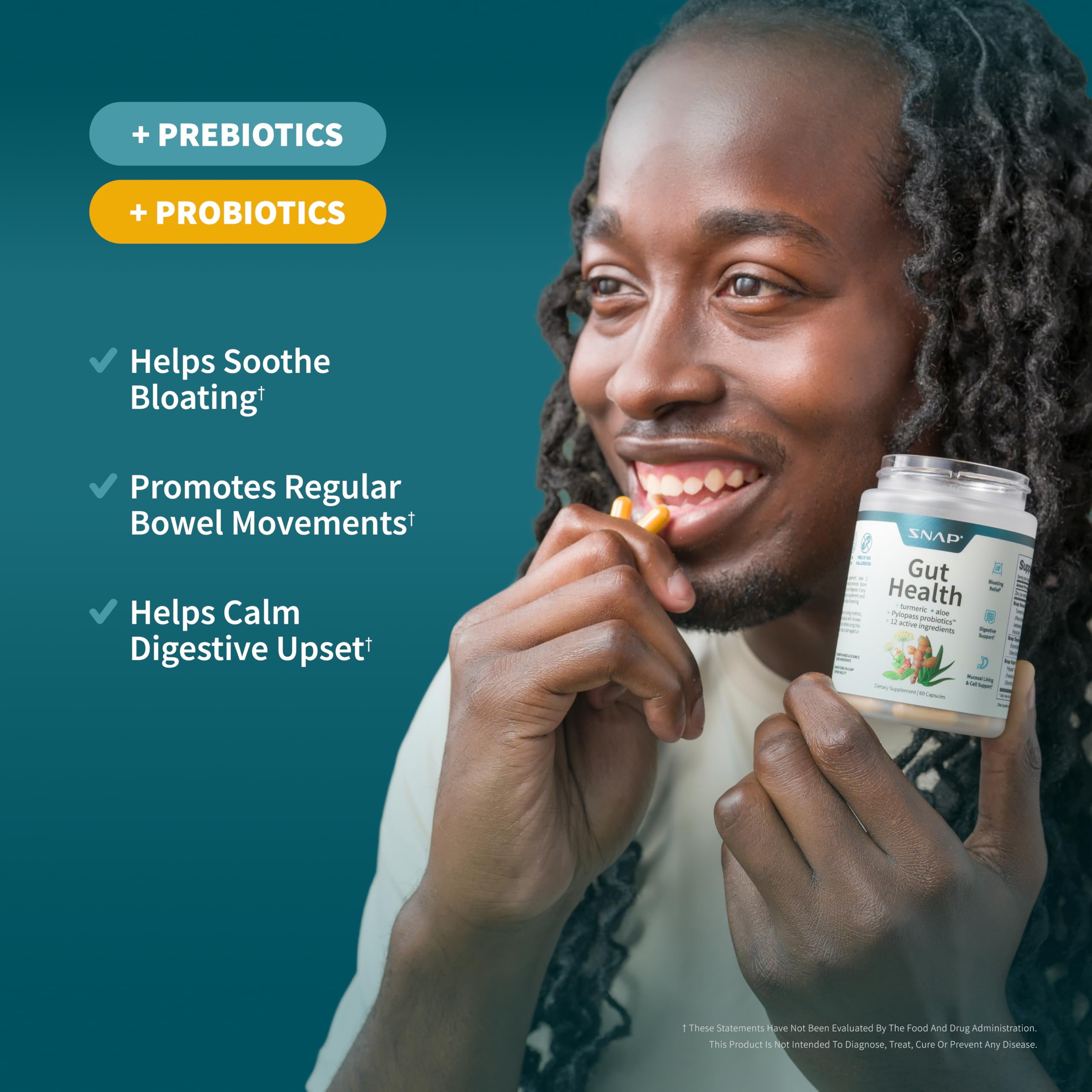 Snap Supplements Gut Health Lipase Supplement with Probiotics for Women & Men, Digestive Enzymes & Prebiotics - Turmeric, Aloe, Pylopass & Zinc, 50 Vegetarian Capsules Snap Supplements Au supplements