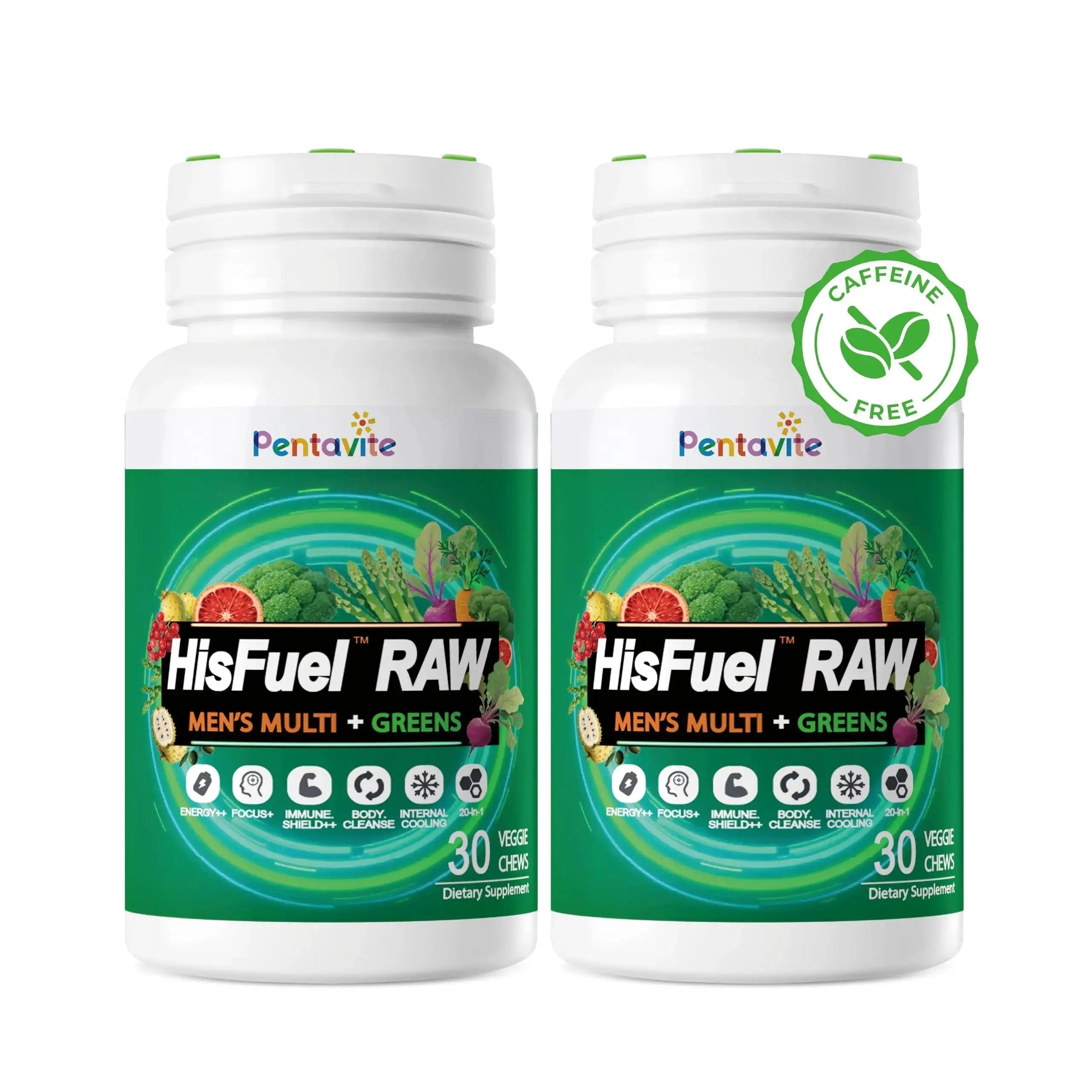 Pentavite HisFuel Multivitamin for Men, 20-in-1 Mens Vitamins with Natrual Fruits & Veggies, Vitamins & Minerals, Taurine, Boost Energy & Health Pentavite Au supplements