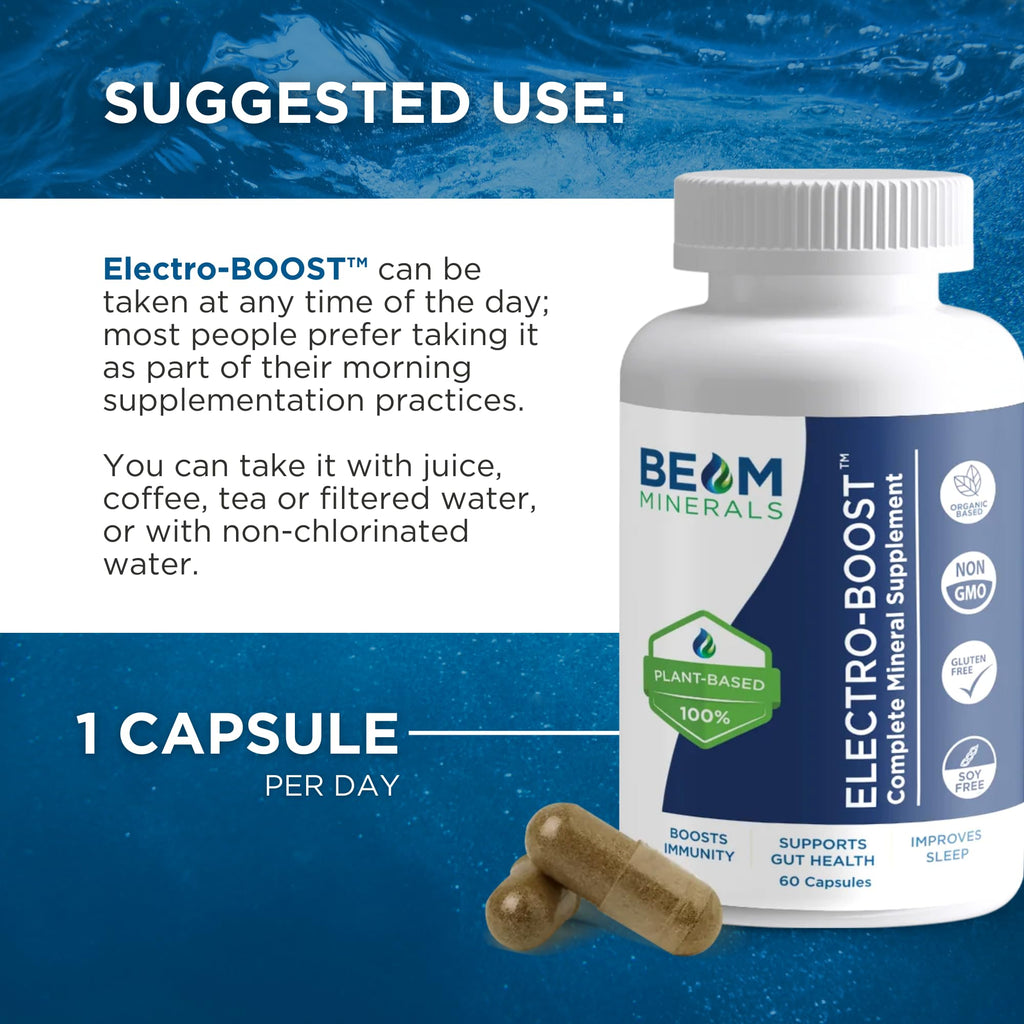 Beam Minerals Complete Multi-Mineral Capsules | Electro-Boost Plant-Based Electrolytes and Micronutrients for Men and Women | Help to Boost Immunity, Support Gut Health