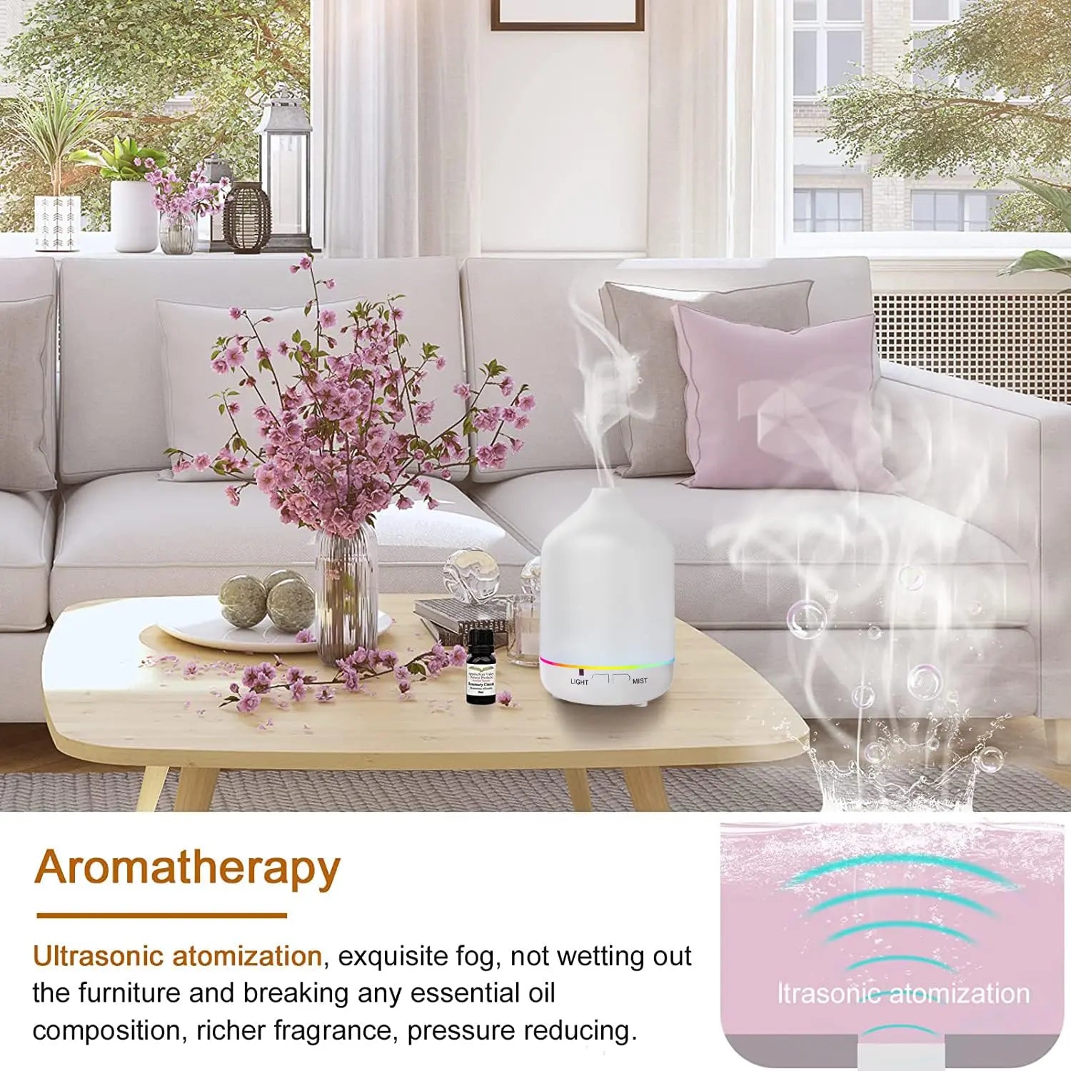 Diffusers 200ml Resin Colorful Essential Oil Diffuser with Adjustable Mist Mode,Auto Off Aroma Diffuser Otheya Au supplements
