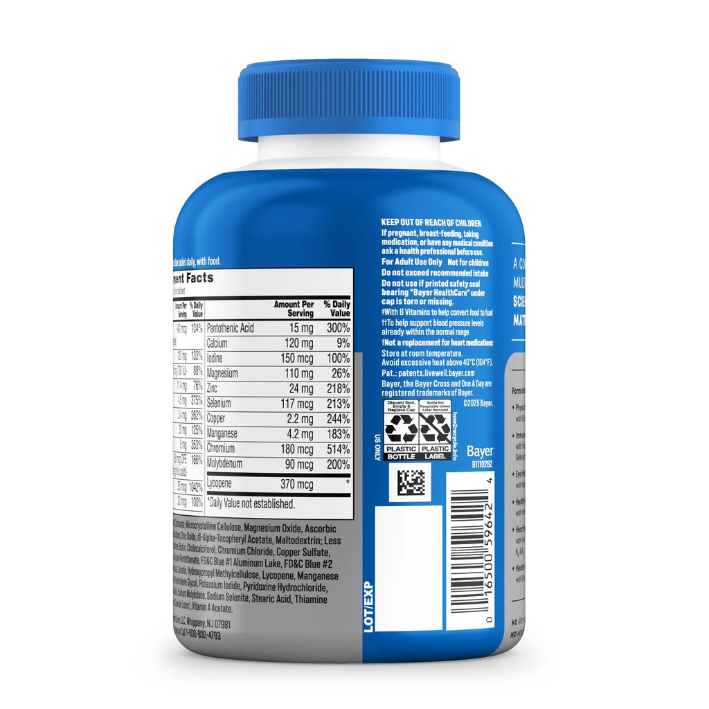 One A Day Men’s 50+ Healthy Advantage Multivitamin, Multivitamin for Men with Vitamins A, C, E, B6, B12, Calcium and Vitamin D, Tablet, 200 Count (Pack of 1) ONE A DAY Au supplements