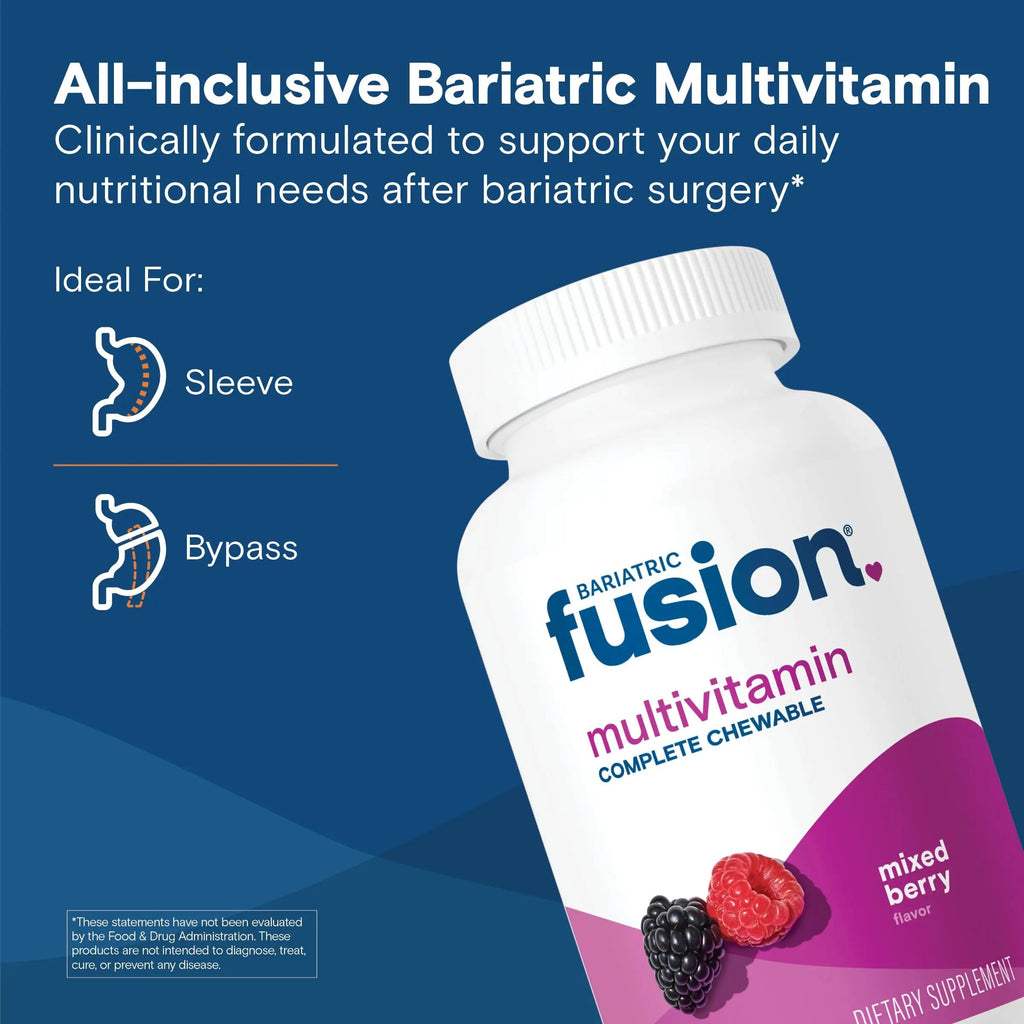 Bariatric Fusion Bariatric Multivitamin with Iron Complete Chewable | Mixed Berry | Post Bariatric Vitamins for Gastric Bypass Bariatric Fusion Au supplements