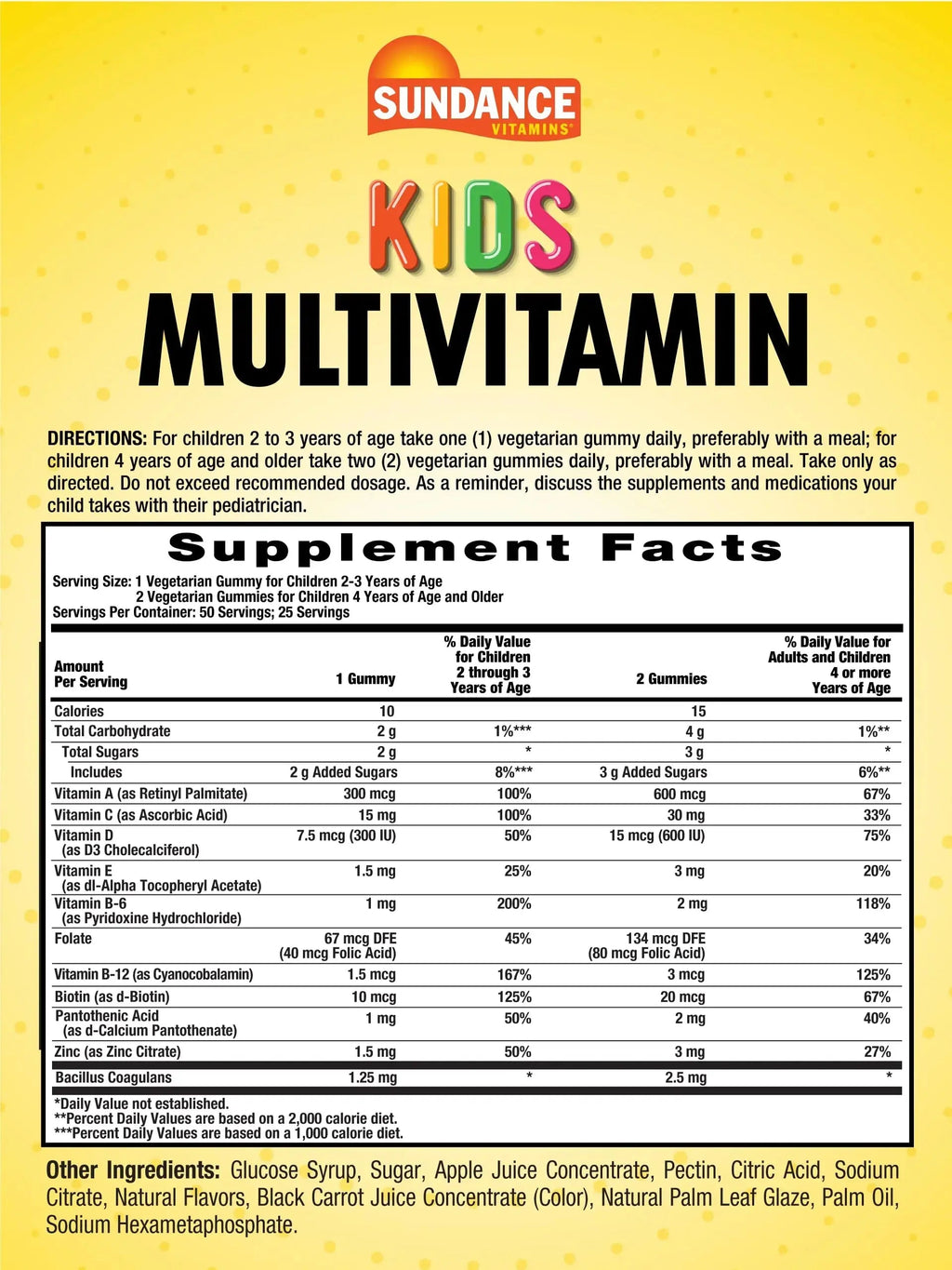 Sundance Kids Multivitamin Gummies | with Vitamins D3, C, B12, and Zinc | 50 Count | Mixed Berry Flavor | Sundance Au supplements