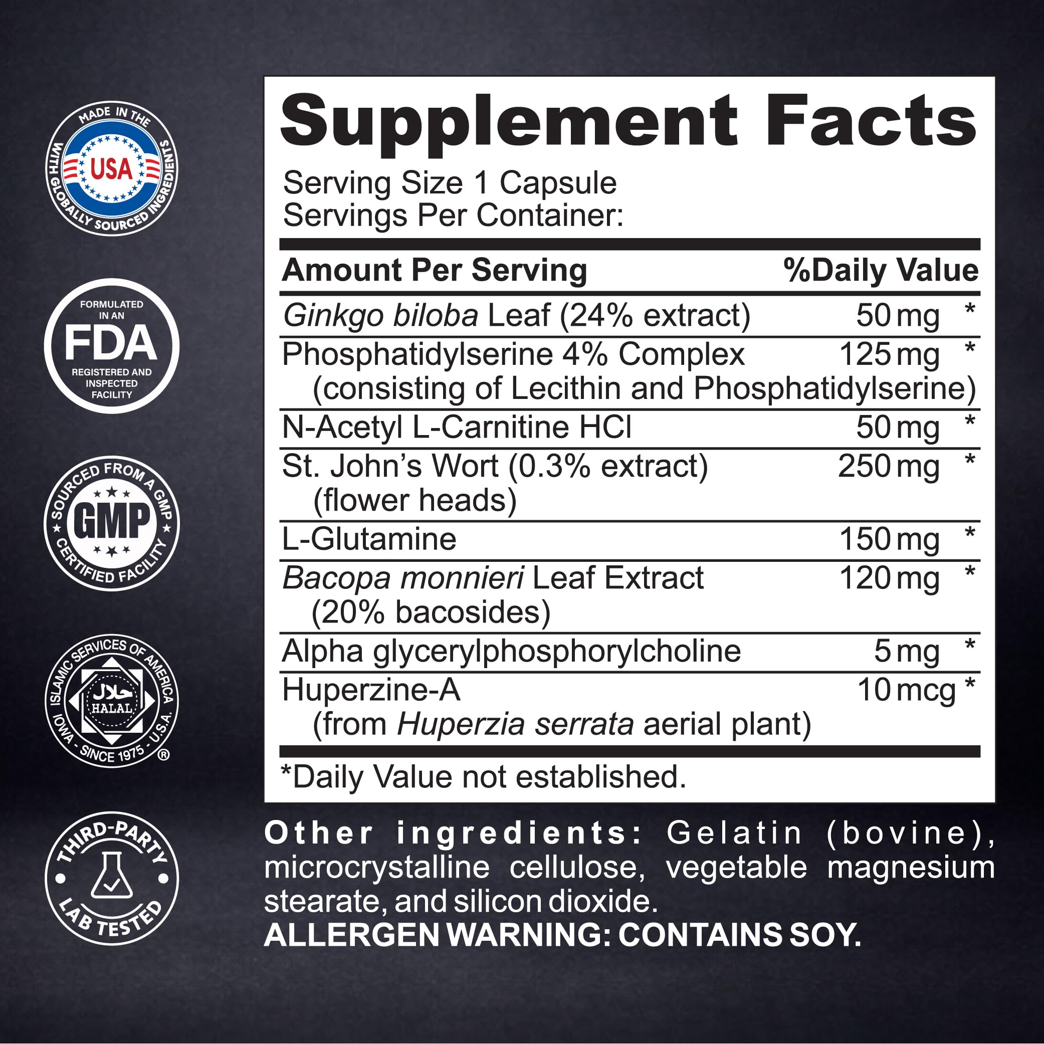 Brain Neuro Matrix – Memory & Focus Nootropic with Ginkgo Biloba & Huperzine A – Caffeine-Free Vegan Brain Supplement for Clarity, Focus & Mood – 90 Capsules (3-Month Supply) Kaitamin Au supplements