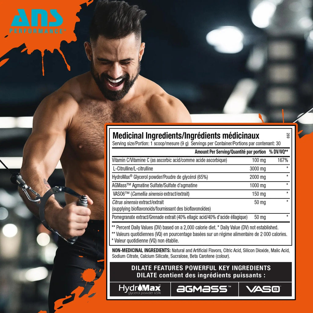 ANS Performance Dilate Pump PreWorkout Powder - Dietary Supplement - Maximizes ANS Performance Au supplements