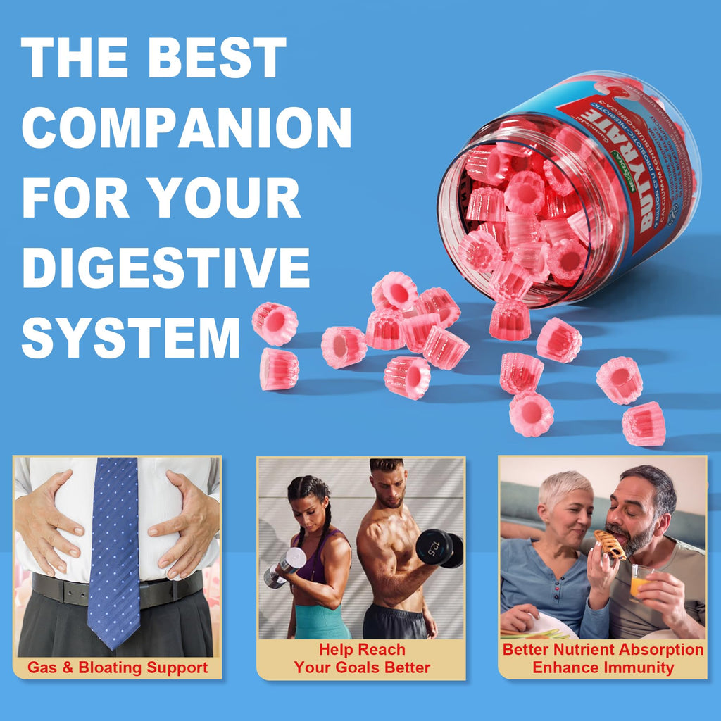 Butyrate Gummies with Probiotic + Prebiotic + Postbiotic, Omega-3 500mg,Fiber with 9 Billion CFU Probiotics, Calcium & Magnesium, Inulin,Psyllium Husk for Digestive Health,Bloating Support,Sugar Free Nextdia Au supplements