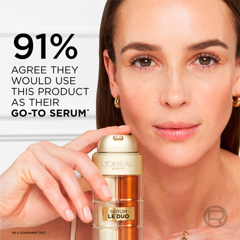 L'Oreal Paris Age Perfect Serum Le Duo, Brightening, Firming and Anti-Aging Serum for Face with Collagen Peptide