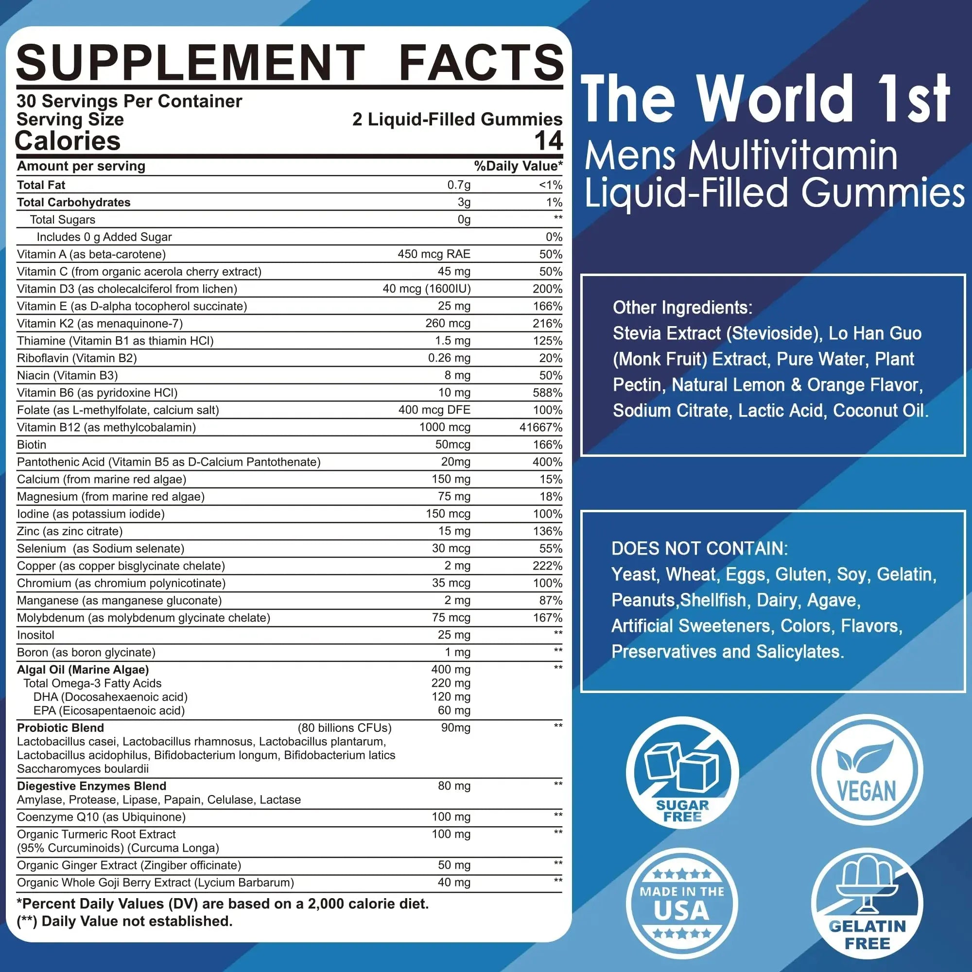 LILICARE Mens Multivitamins Gummies + Methylene Blue Gummies for Human LILICARE Au supplements