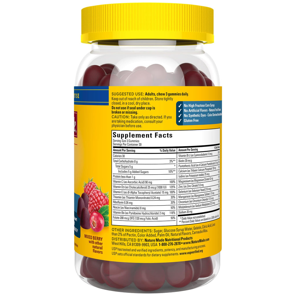 Nature Made Advanced Multivitamin Gummies for Him with Magnesium Citrate, Calcium & All 8 B Vitamins, Multivitamin for Men,