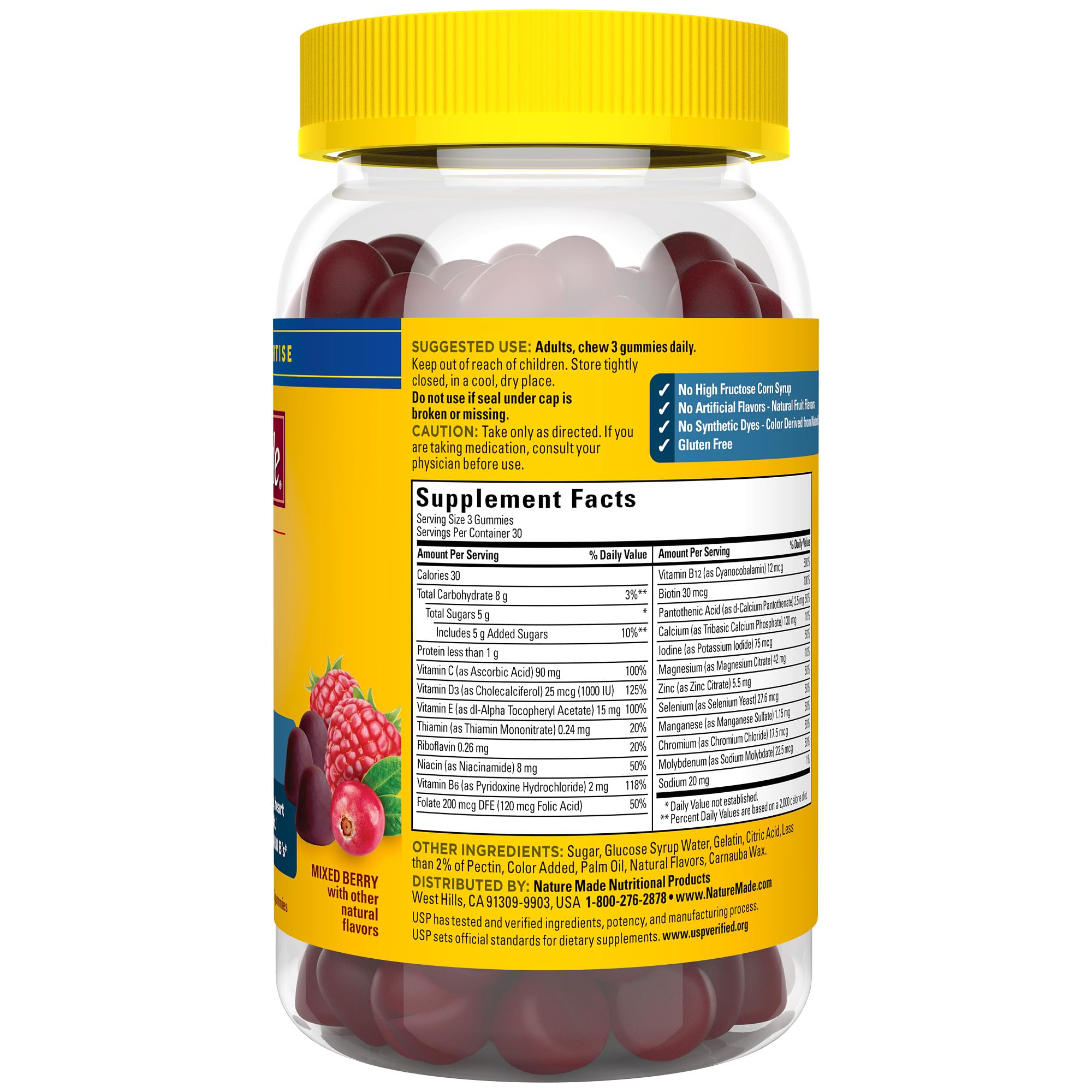 Nature Made Advanced Multivitamin Gummies for Him with Magnesium Citrate, Calcium & All 8 B Vitamins, Multivitamin for Men,