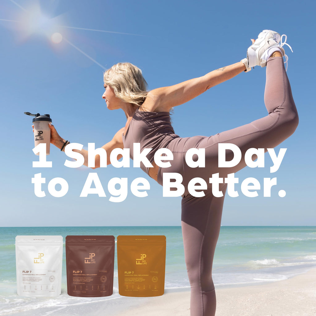 Flip My Life, Flip 7 Natural SuperFood, Plant-Based Protein, Complete Meal Replacement to Support Healthy Gut, 7 Mega Nutrient Rich Blends