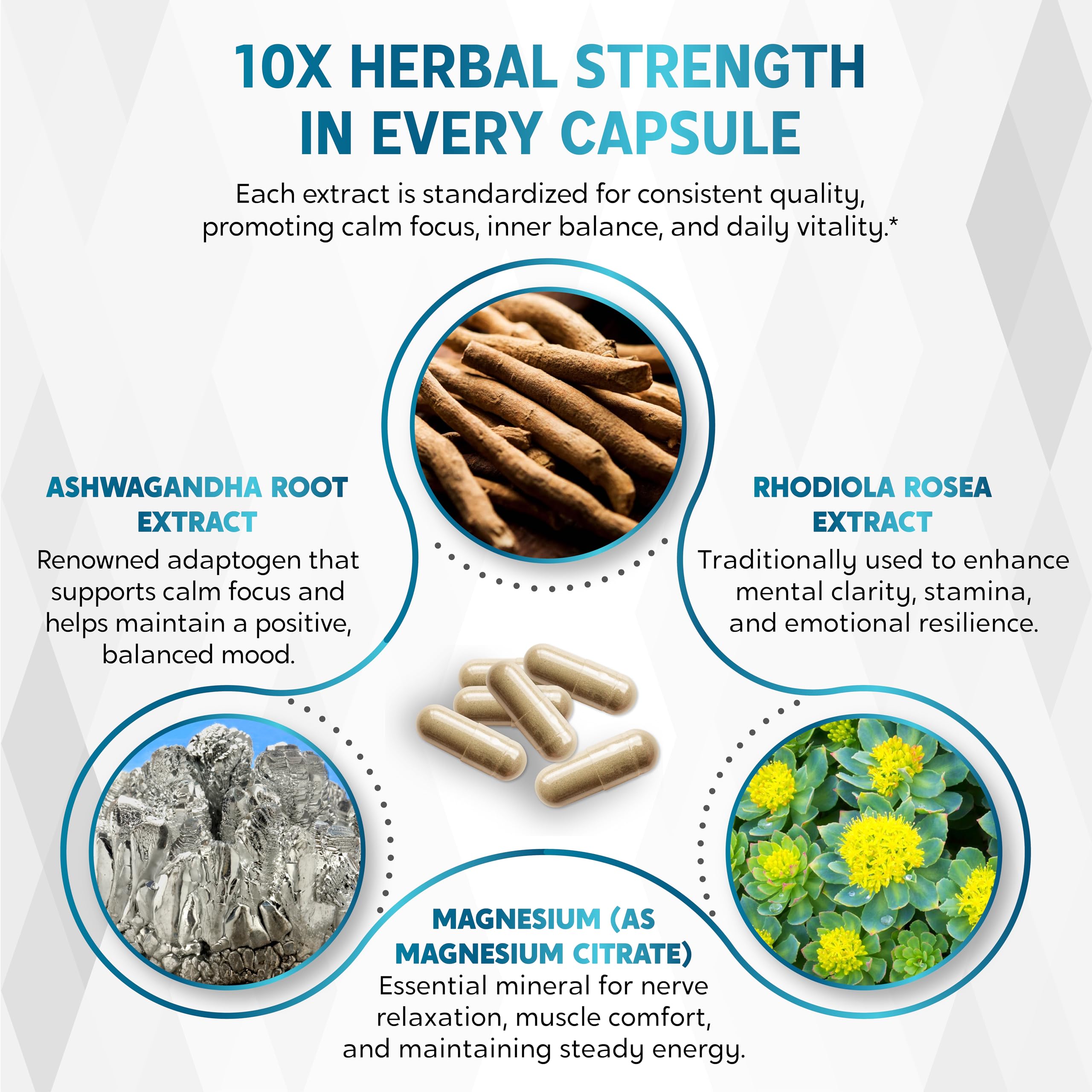 CORTISOL Wellness Ashwagandha 14-in-1 Natural Blend with Phosphatidylserine Magnolia Rhodiola St. John's Wort Peppermint Bacopa - 150 Count NESSARIT Au supplements