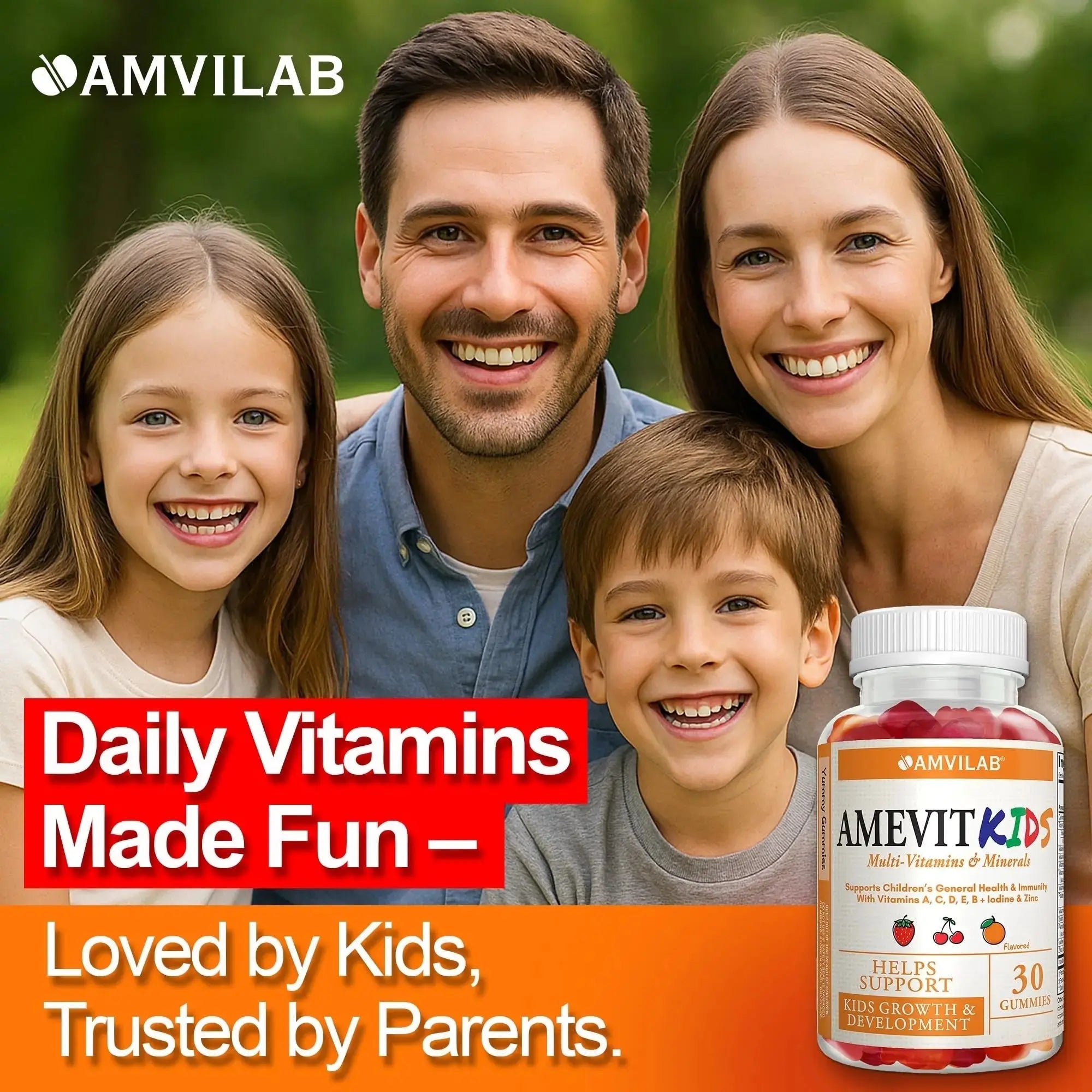 AMVILAB Amevit Kids Gummy Multivitamin – Complete Daily Vitamins for Children – with Essential Nutrients for Growth & Immunity AMVILAB Au supplements