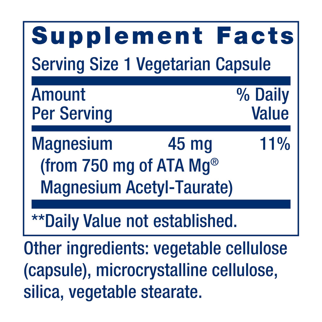 Life Extension Calm-Mag, Magnesium Acetyl taurinate, Daily Stress Management Formula, Supports Calmness and Relaxation, Gluten-Free, Non-GMO, Vegetarian, 30 Capsules Life Extension Au supplements
