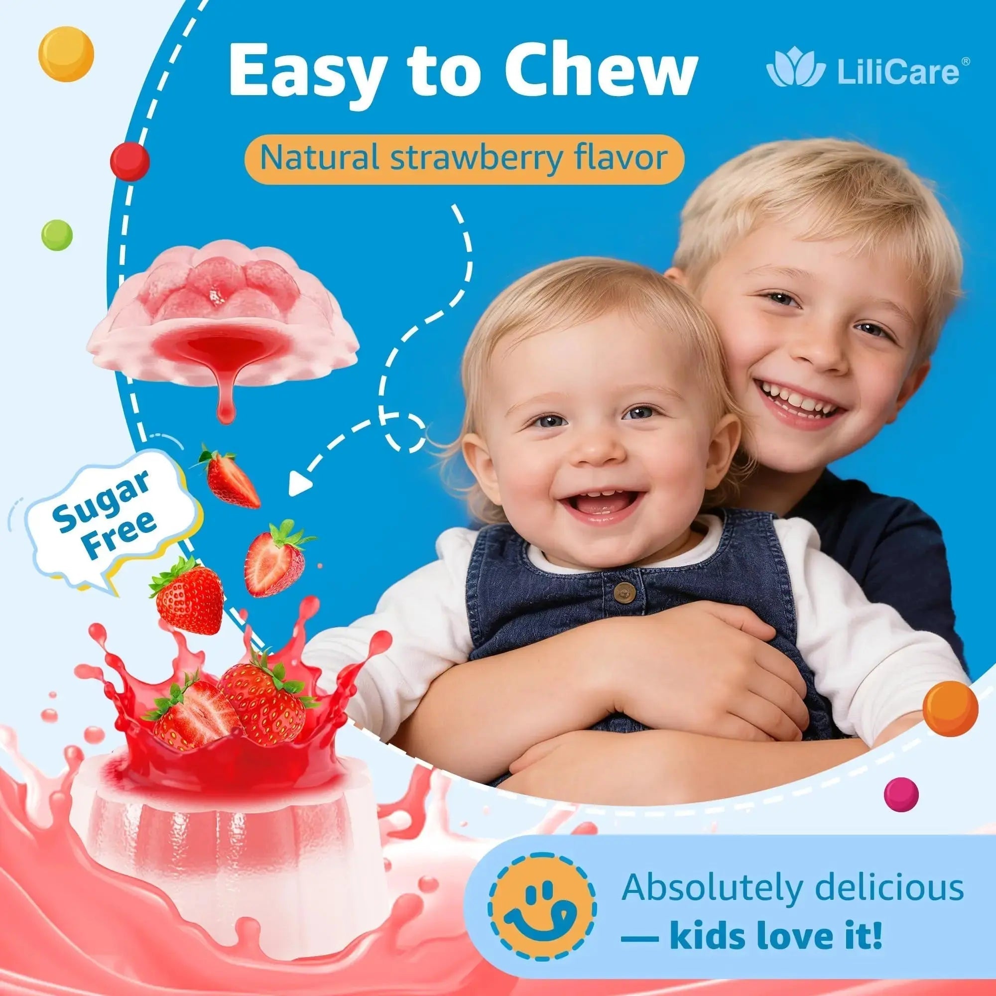 Toddler Multivitamin Gummies with Iron, Omega-3, ARA, Calcium, Prebiotic | Methylated Vitamins for Kids Ages 2+ | Overall Support | LILICARE Au supplements