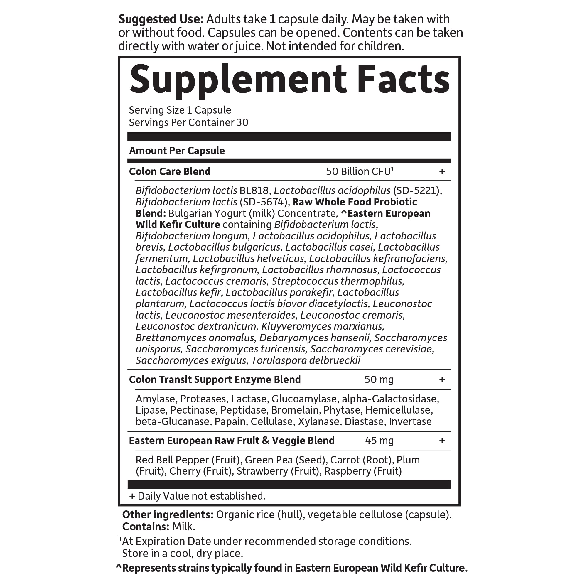 Garden of Life Probiotics for Women and Men - Raw Probiotics Colon Care 50 Billion CFU and Enzymes, Shelf Stable Once Daily Acidophilus Probiotic for Regularity and Immune Health Support, 30 Capsules Garden of Life Au supplements