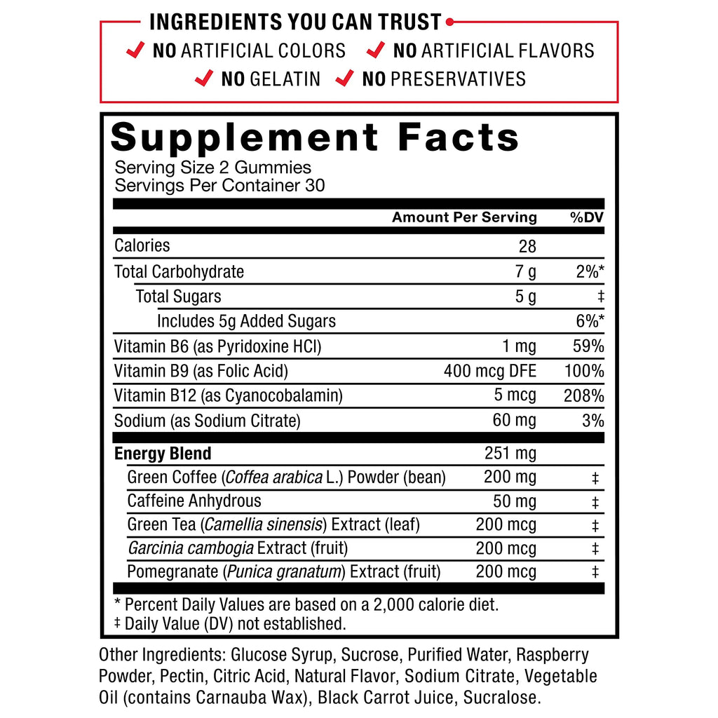 Force Factor LeanFire Thermo Gummies with B12 Vitamins, Caffeine, & Green Coffee Bean Force Factor Au supplements