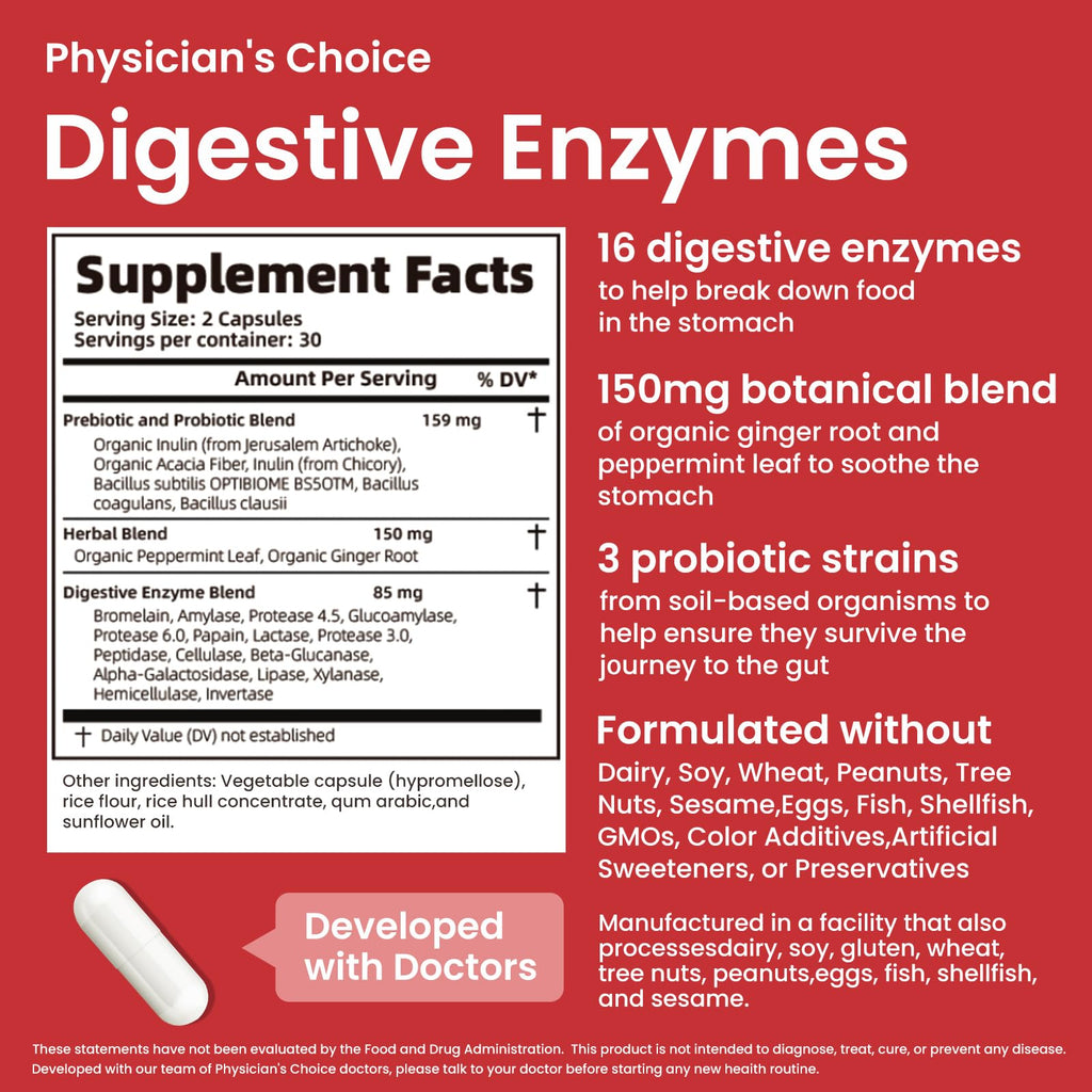 LOUDSAY Digestive Enzymes - Multi Enzymes, Organic Prebiotics & Probiotics for Digestive Health & Gut Health - Meal Time Discomfort Relief & Bloating - Dual Action Approach - 60 CT LOUDSAY Au supplements