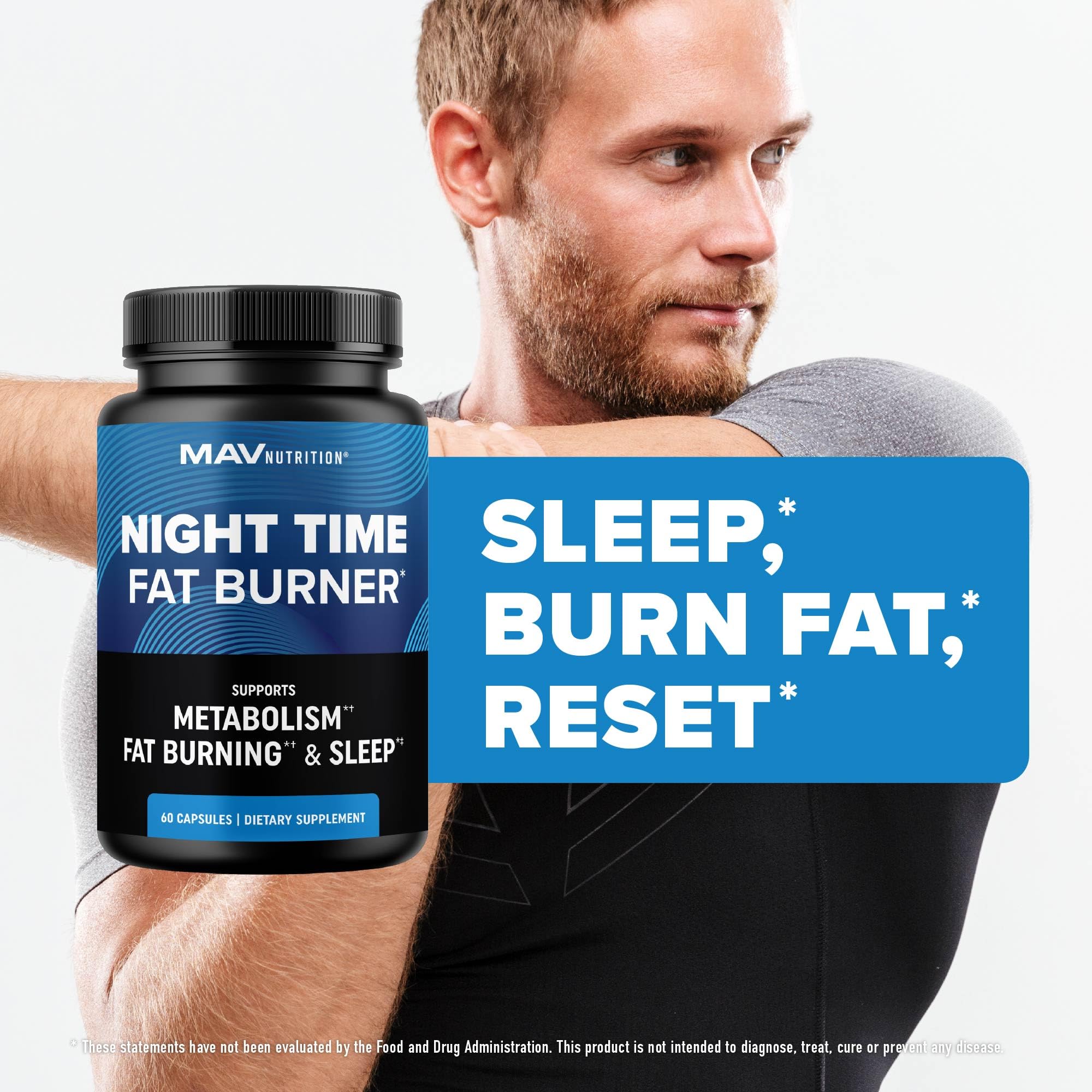 Night Time Fat Burner for Weight Loss Support & Sleep Aid | Appetite Suppressant, Carb Blocker, Nighttime Metabolism Booster for Stomach Fat Burner