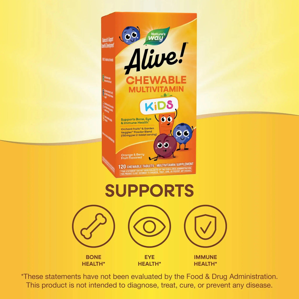 Alive! Children's Multi-Vitamin Chewable - 120 Chewable Tablets by Nature's Way Nature's Way Au supplements