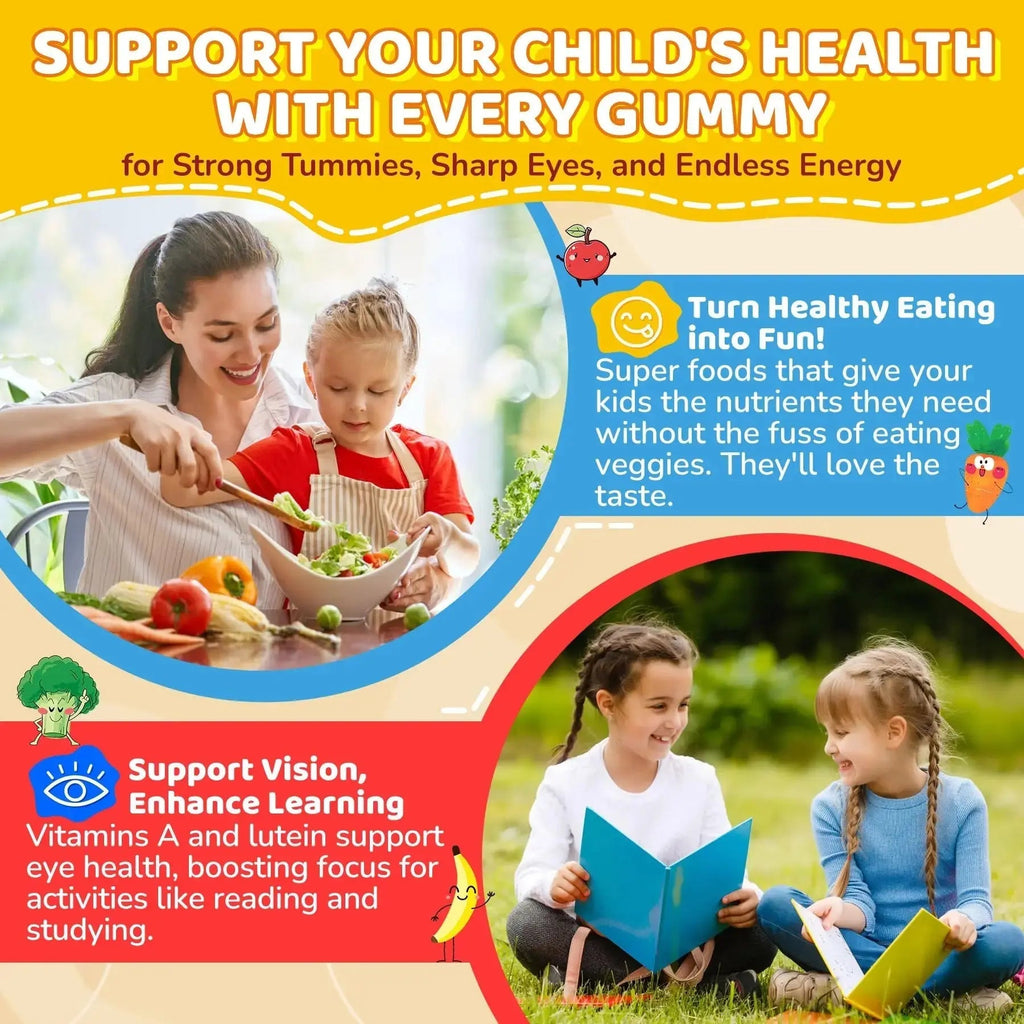 NEVISS Kids Multivitamin Gummies & Probiotics for Kids Teen + Veggie & Fruit Fiber Gummies NEVISS Au supplements