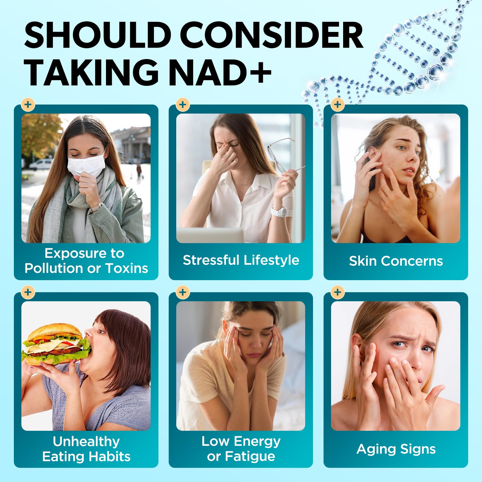 GZ HAOYUAN NAD Liquid Supplement for Women, Liposomal NAD+ Drops 1200MG with NAD Plus Resveratrol, Tmg, Quercetin, Anti-Aging, Cell Regeneration, Energy & Metabolism Support, Pineapple Flavor GZ HAOYUAN Au supplements