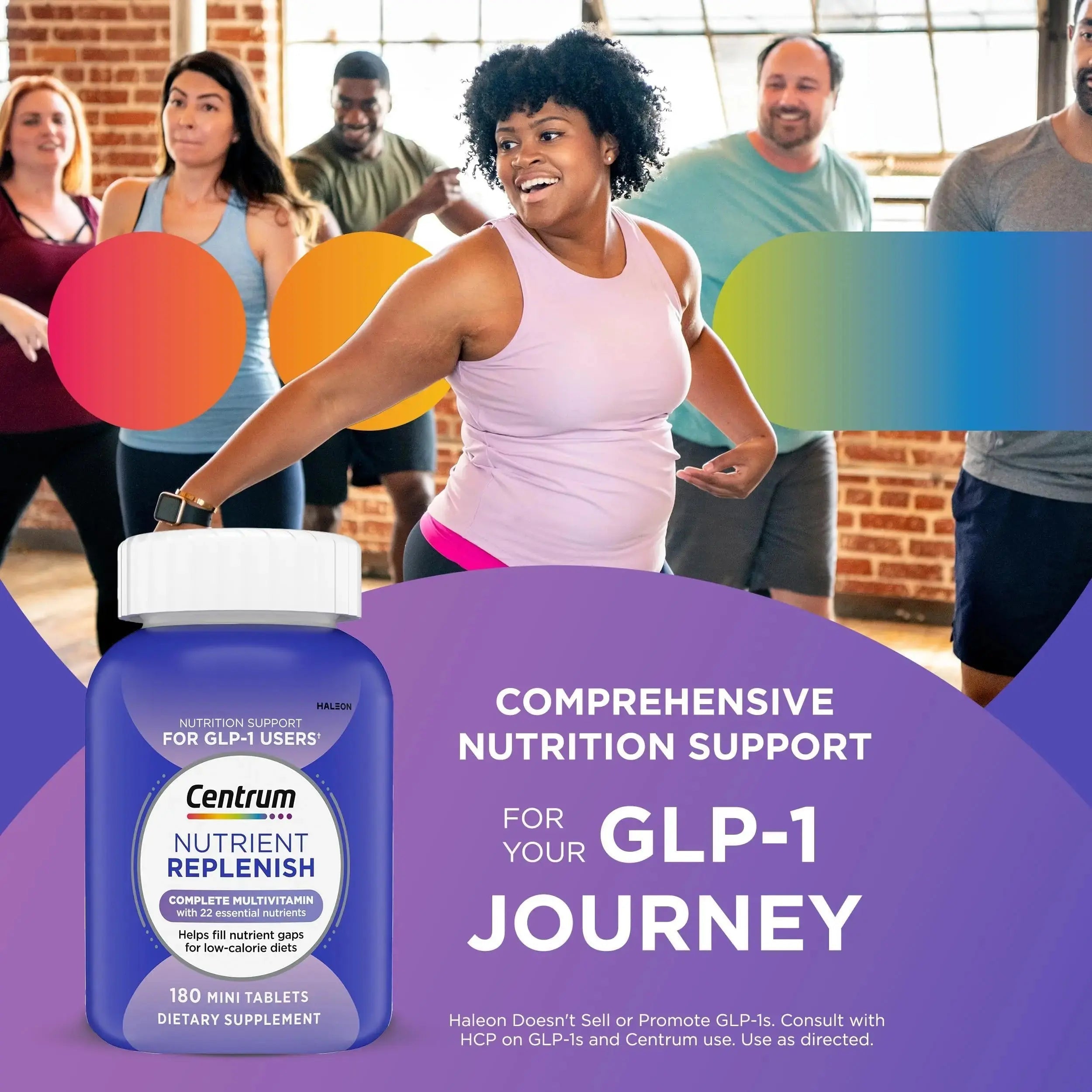 Centrum Nutrient Replenish GLP-1 Nutrition Support Multivitamin for Whole Body Health and Appearance - 180 Tablets, 6 Month Supply Centrum Au supplements