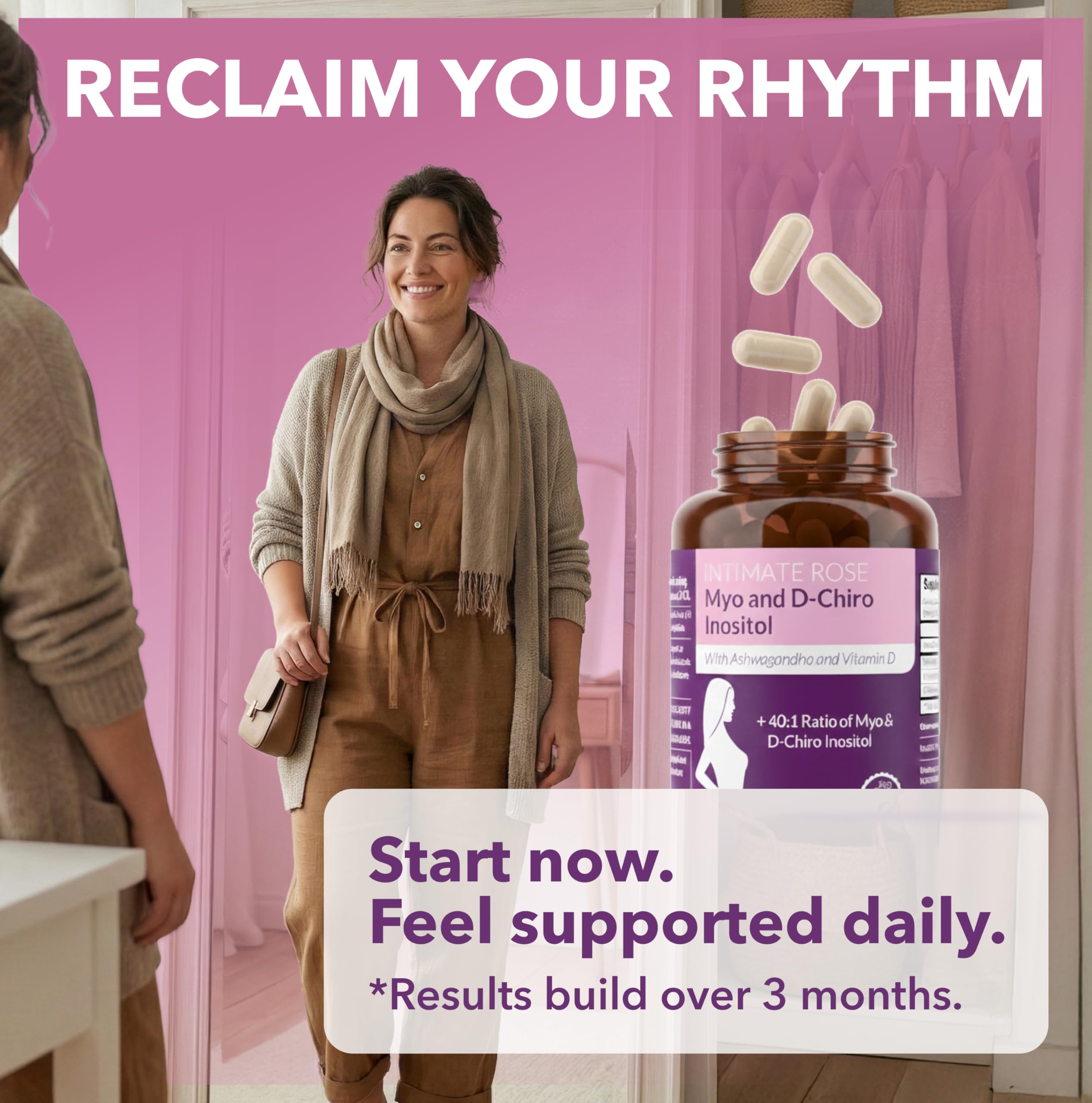 Intimate Rose Myo-Inositol & D-Chiro Inositol Supplement for Women - Hormone Balance & Ovarian Support for Women
