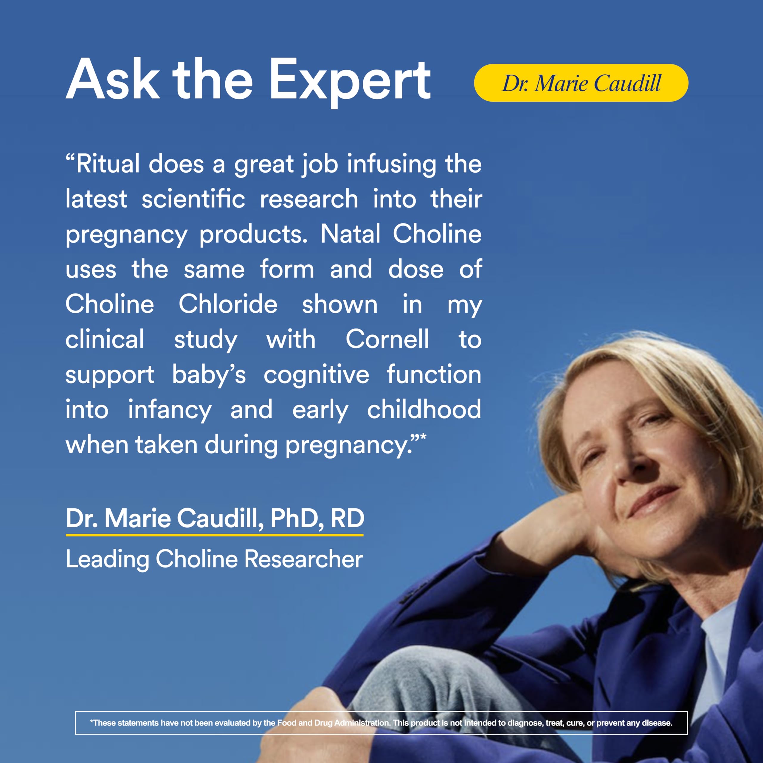 Ritual Natal Choline Supplement - 550mg - to Support Baby’s Cognitive Function When Taken During Pregnancy and Postpartum Choline Content in Breastmilk