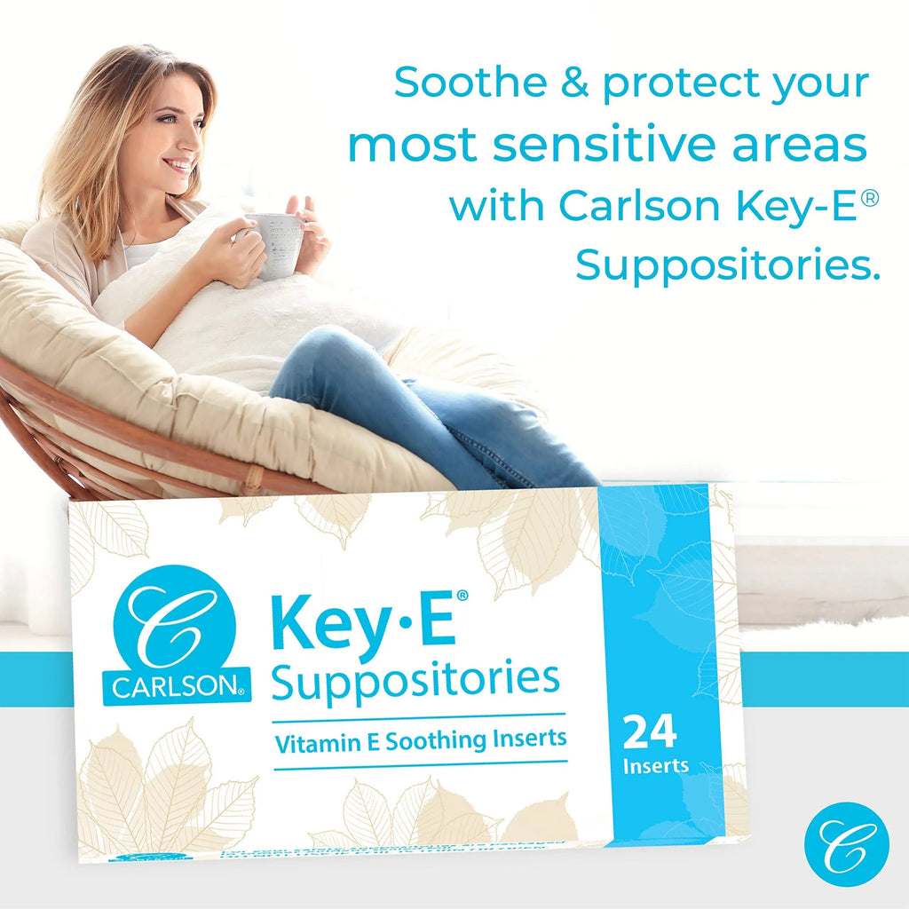 Carlson Labs Key-E Suppositories Vitamin E Soothing Inserts (2 Packages of 24 Inserts, 48Count) Carlson Au supplements