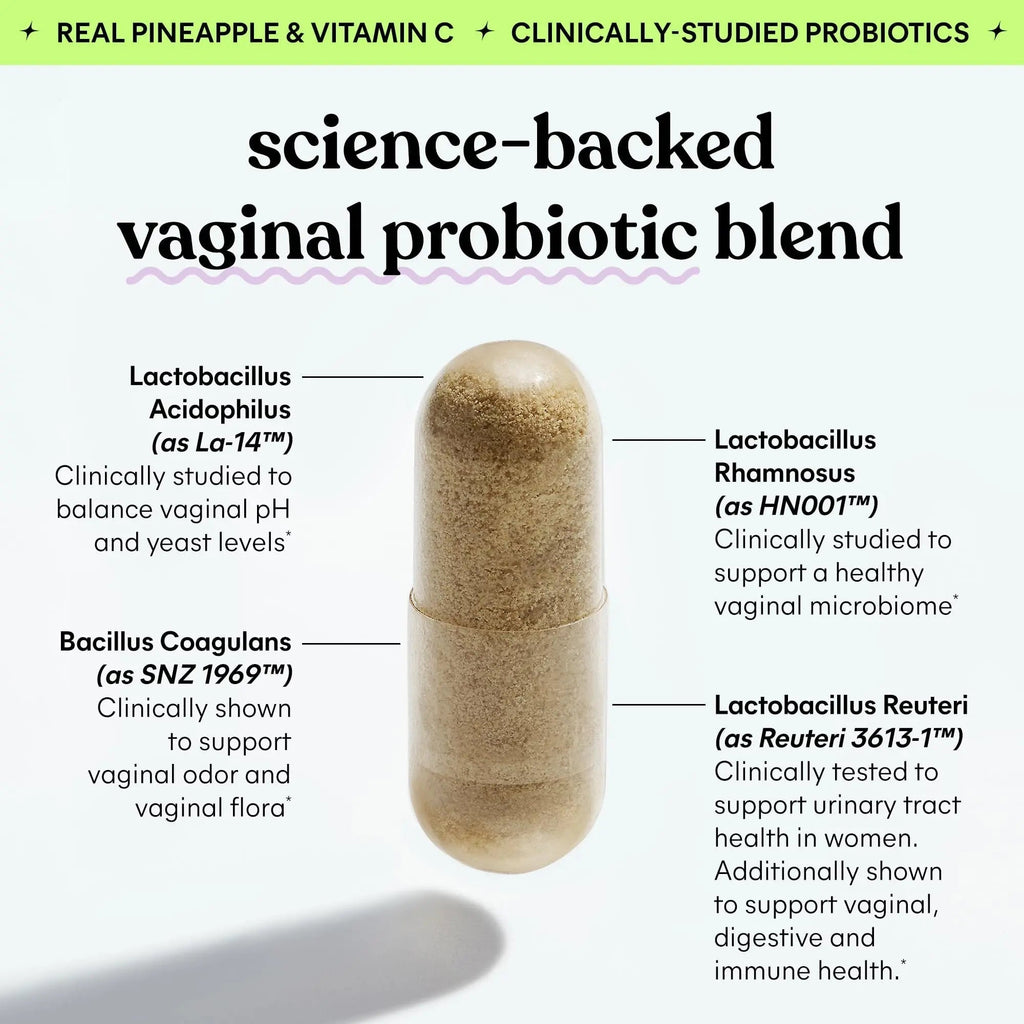 Lemme Purr Vaginal Probiotics for Women - Promotes pH Balance, Healthy Vaginal Odor & Urinary Tract Health w/Lactobacillus Blend, Clinically Tested Strains, Pineapple & Vitamin C - 60 Veggie Capsules Lemme Au supplements