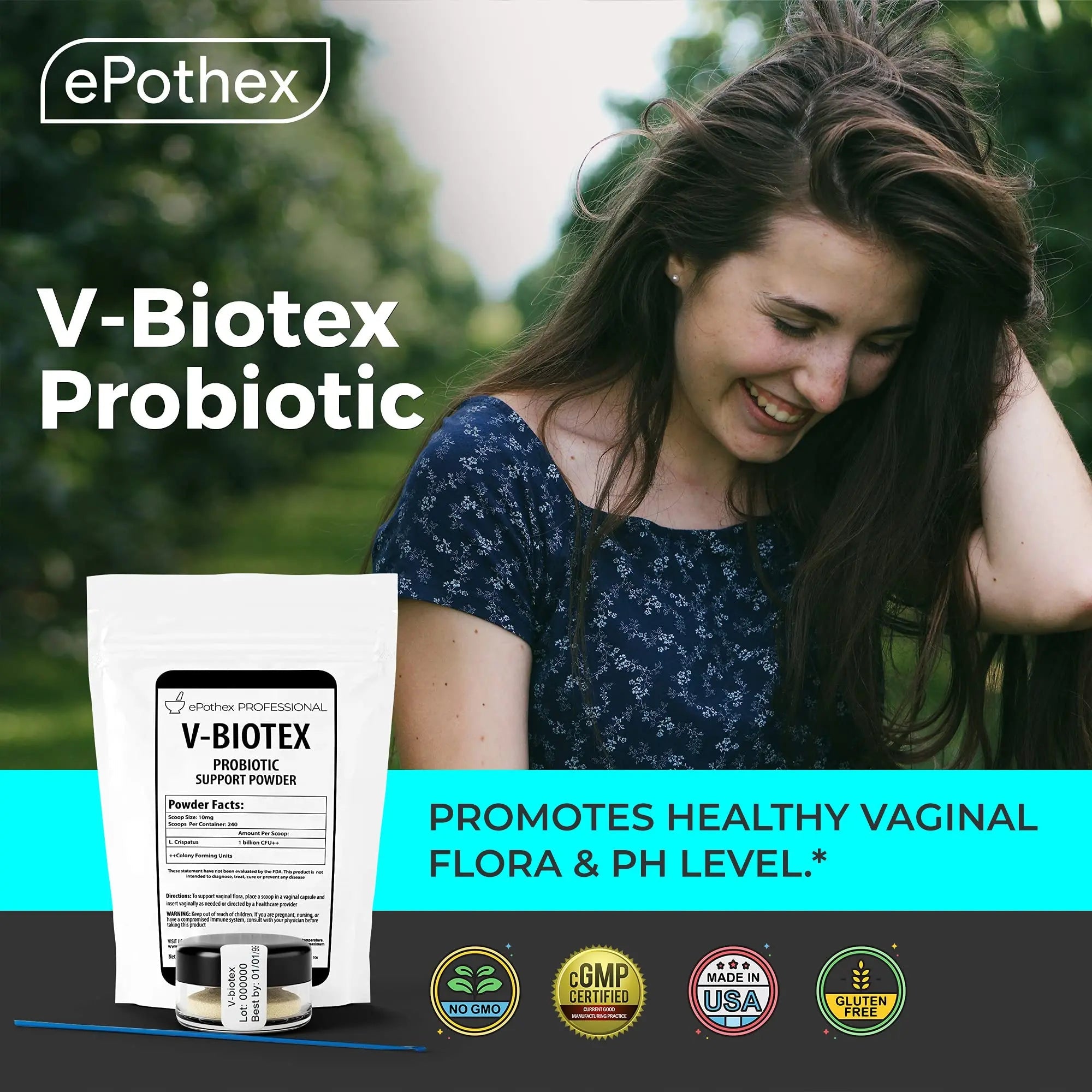EPOTHEX V-Biotex - Pure L. Crispatus Probiotic Powder | Vaginal Probiotic | Promotes Vaginal & Urinary Health EPOTHEX Au supplements