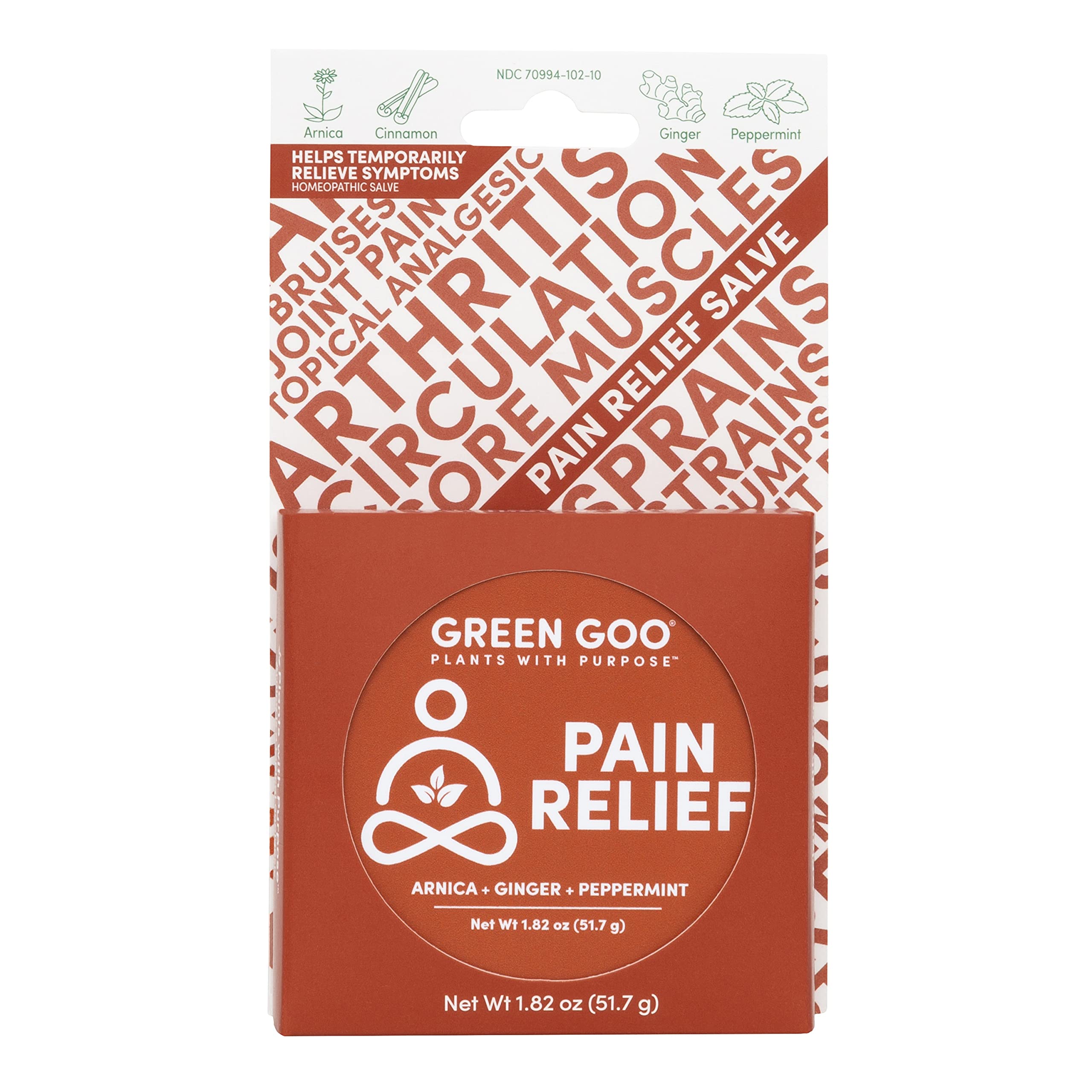 Green Goo Natural Skin Care Salve, Pain Relief with Arnica,1.82 Ounce Large Tin Green Goo Au supplements