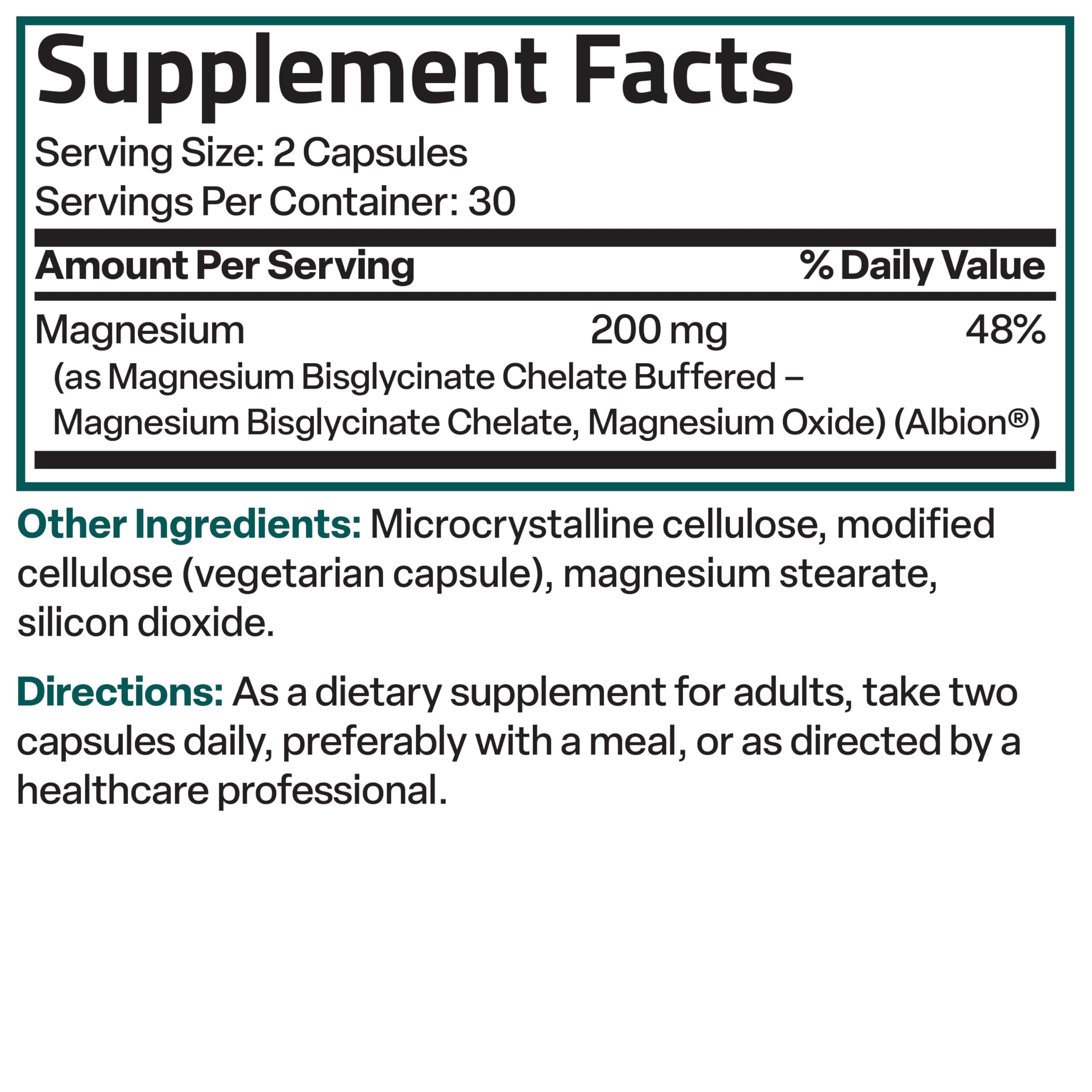 Bronson Magnesium Glycinate 200 MG per Serving Chelated for High Absorption, Gentle On Stomach, Non-GMO, 60 Vegetarian Capsules