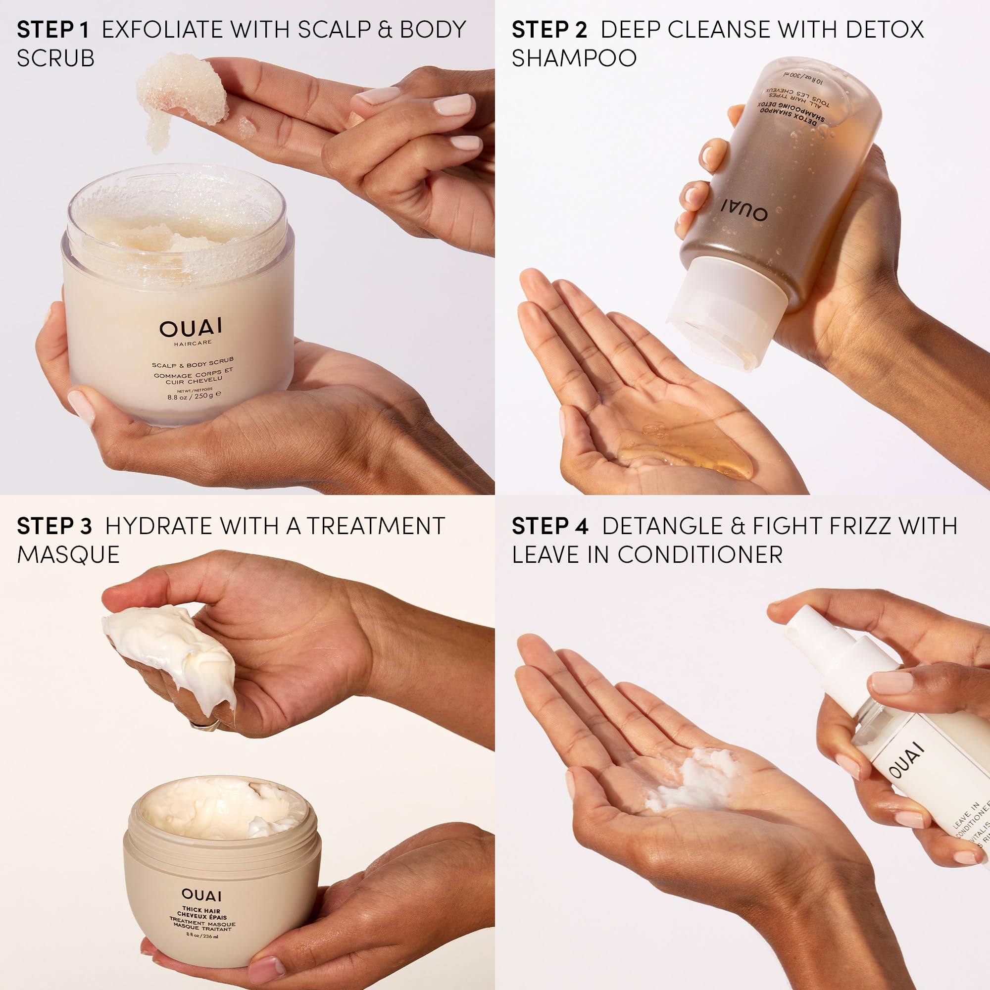 OUAI Detox Shampoo & Thick Hair Conditioner Bundle - Clarifying Shampoo for Build Up, Dirt, Oil, Product and Hard Water & Moisturizing Conditioner for Thick Hair (2 Count) OUAI Au supplements