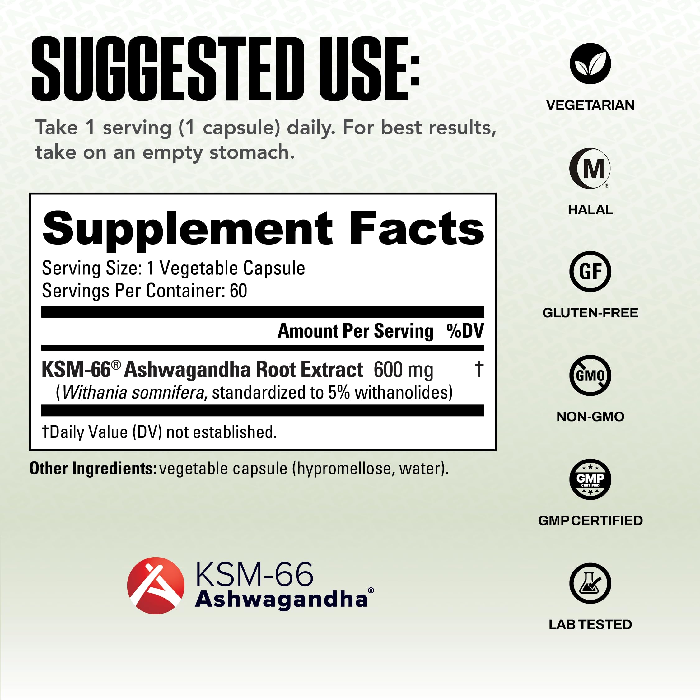 NutraBio Ashwagandha KSM-66 | Ashwagandha Herbal Supplement for Stress, Mood, & Performance | 600 MG of Clinically Studied KSM66 60 Capsules NutraBio Au supplements