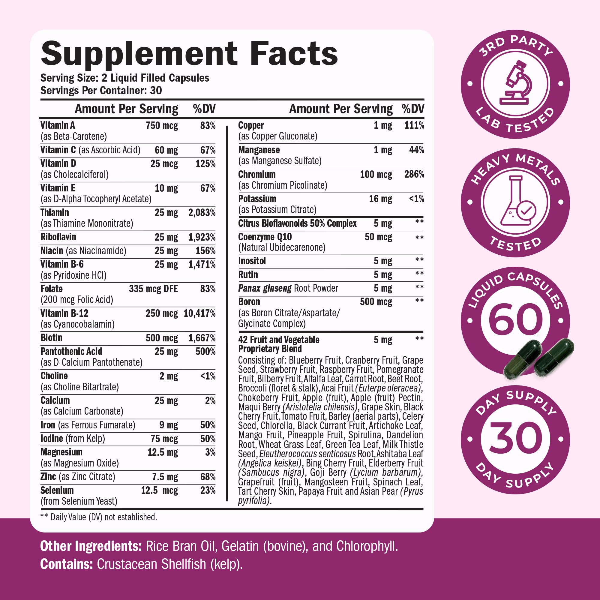Multivitamin for Women with Bioavailable Vitamins, Minerals, Vitamin D, B12, C, A & Zinc for Energy, Focus and Immune Health – Premium Womens Multivitamins & Multiminerals – 60 Liquid Caps Vimerson Health Au supplements