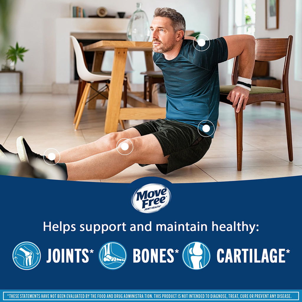 Move Free Advanced Glucosamine Chondroitin MSM + Vitamin D3 Joint Support Supplement, Supports Mobility Comfort Strength Flexibility & Bone + Immune Health - 120 Tablets (40 servings)* Move Free Au supplements